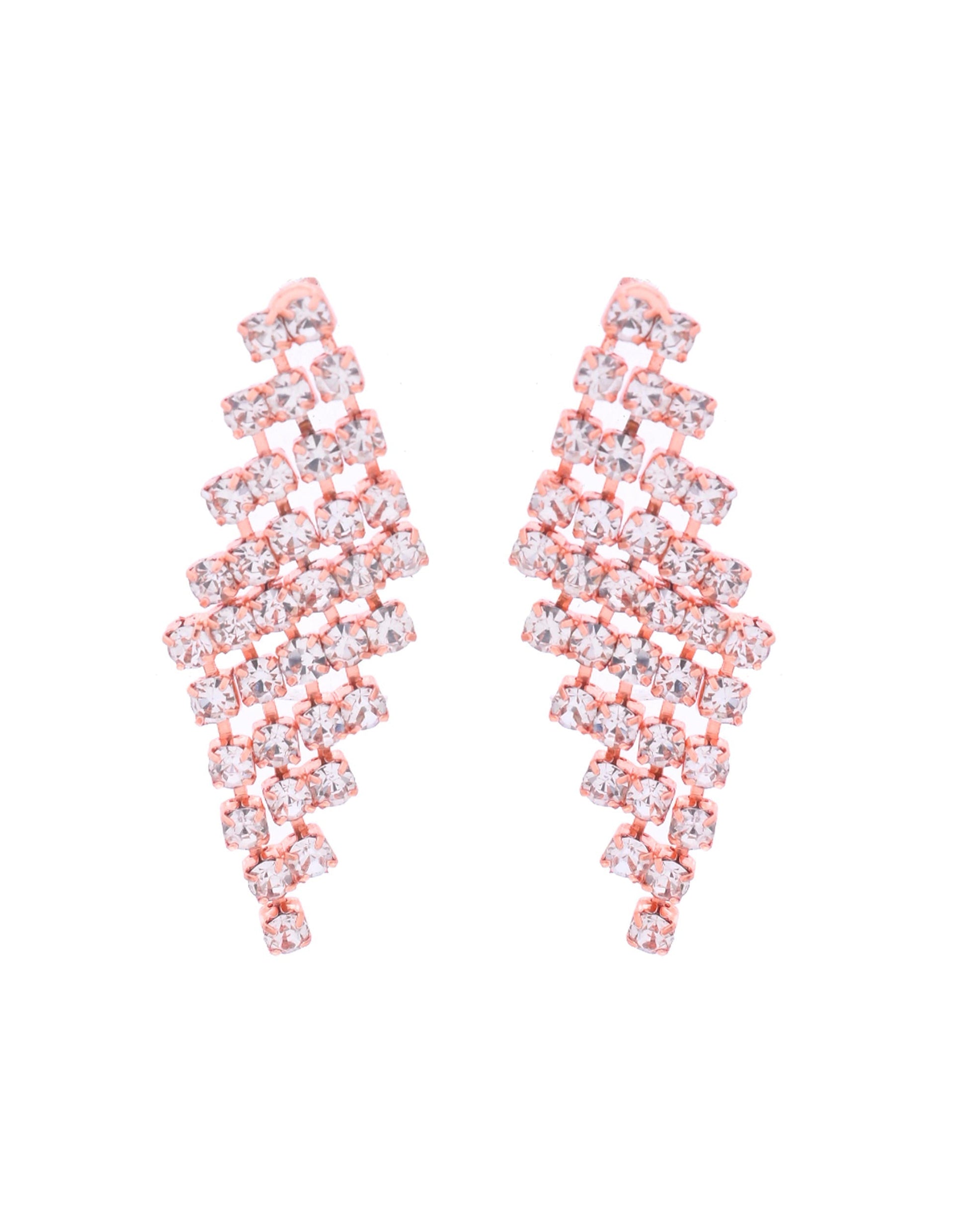 VOJ Rose Gold-Polished Stone Studded Jewellery Set - Swadesiicart