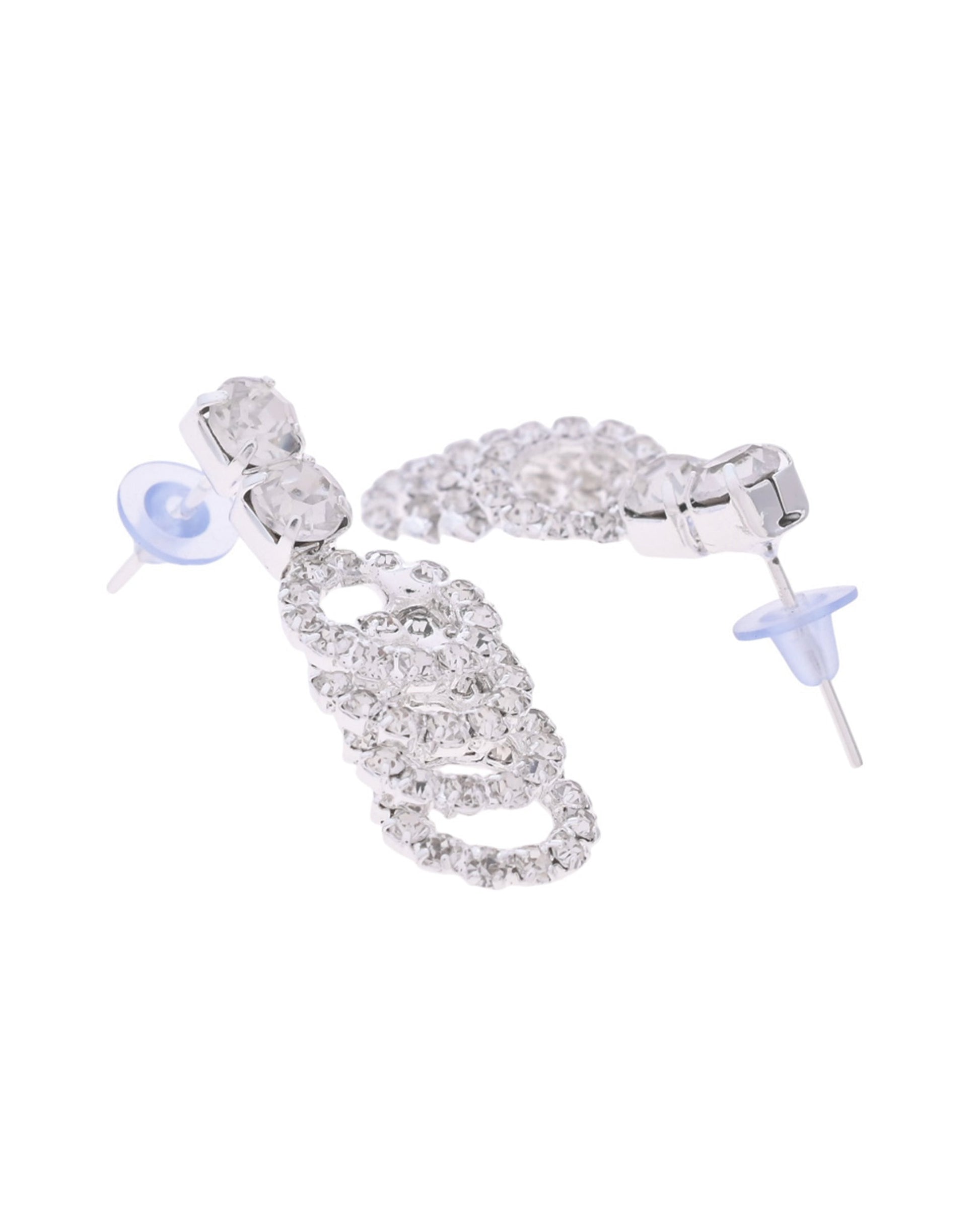 VOJ Silver Plated Stone Studded Circular Mutli Layer Necklace Set VOJ (Valley Of Jewellery)