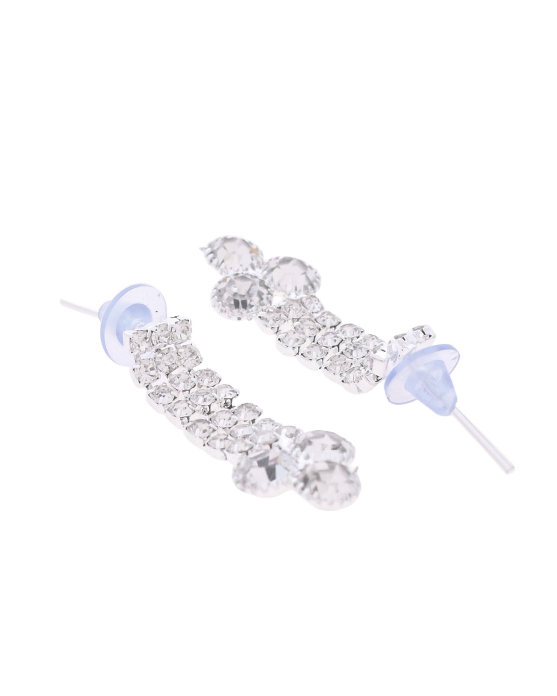 VOJ Silver Plated CZ Stone Studded Necklace Set VOJ (Valley Of Jewellery)