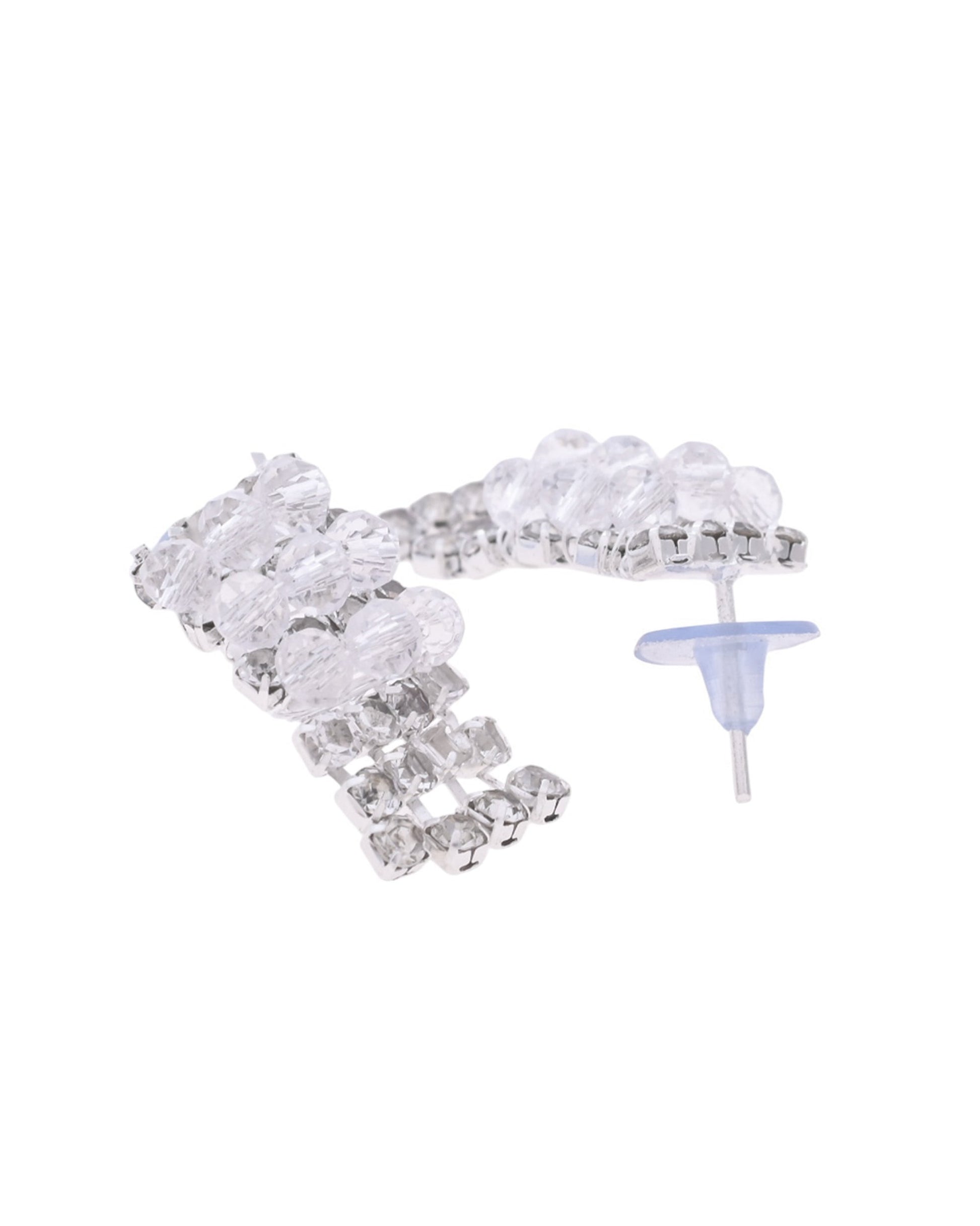 VOJ Silver Plated Stone Studded Necklace Set VOJ (Valley Of Jewellery)