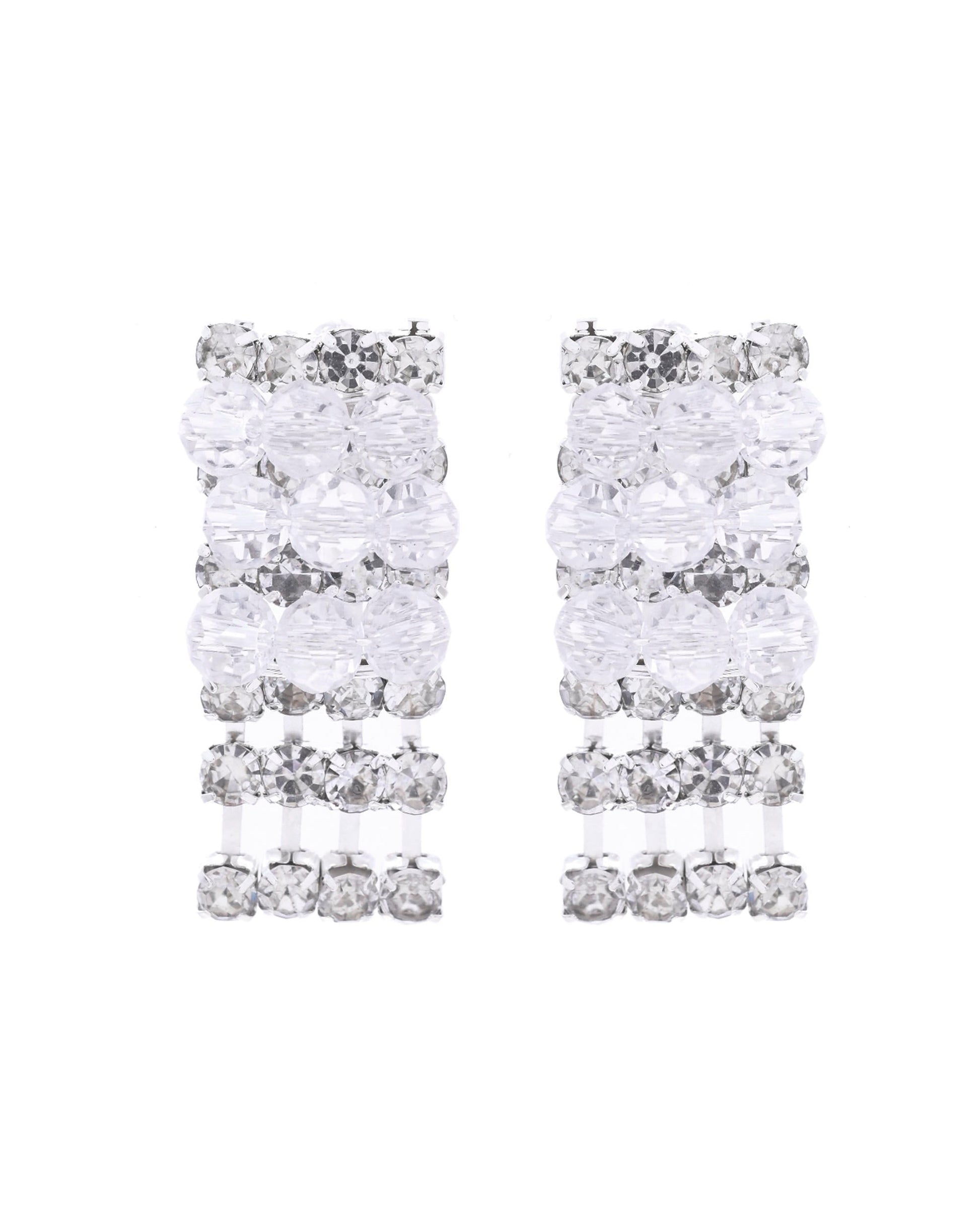 VOJ Silver Plated Stone Studded Necklace Set VOJ (Valley Of Jewellery)