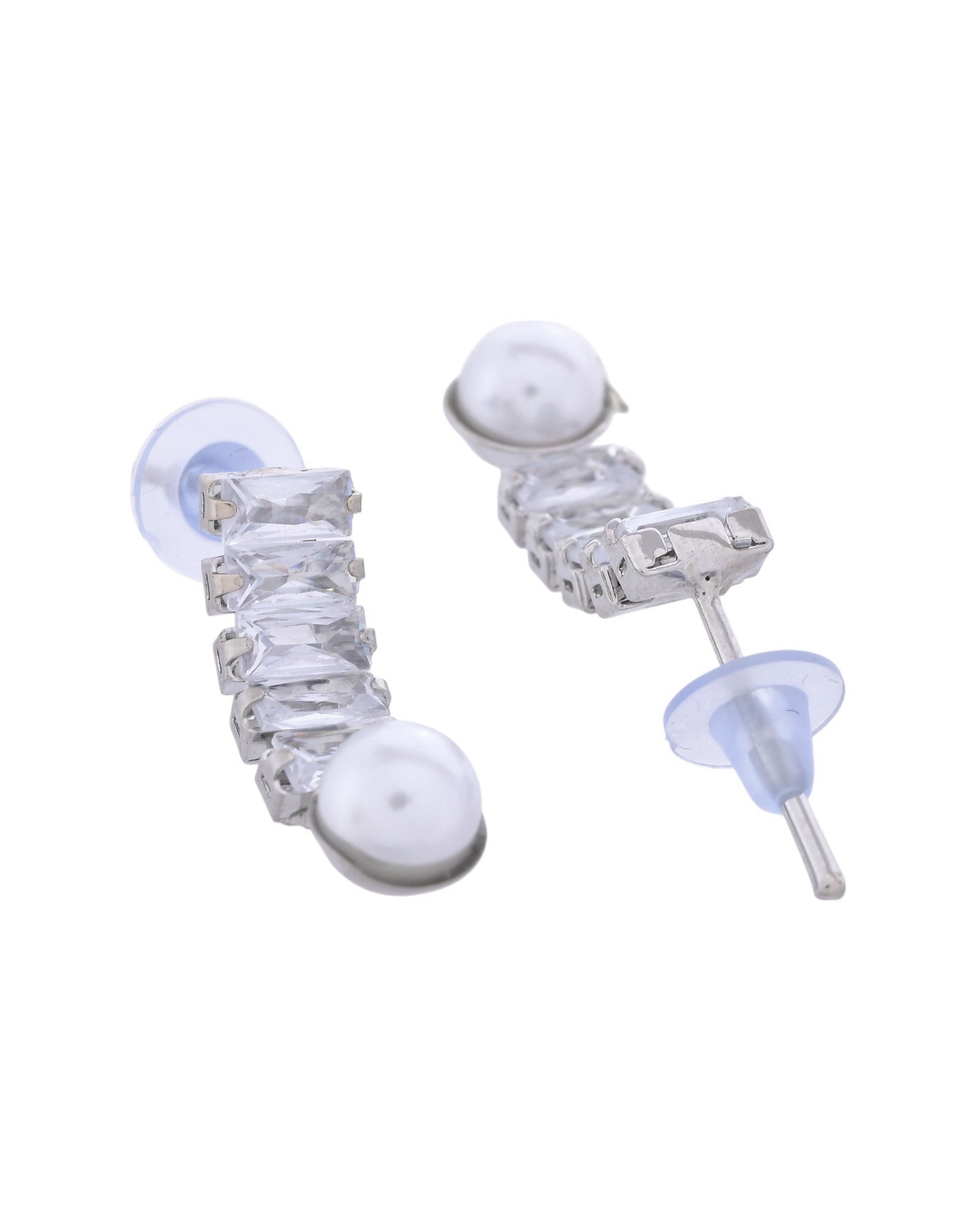 VOJ Silver Plated Pearl And Stone Studded Necklace Set VOJ (Valley Of Jewellery)