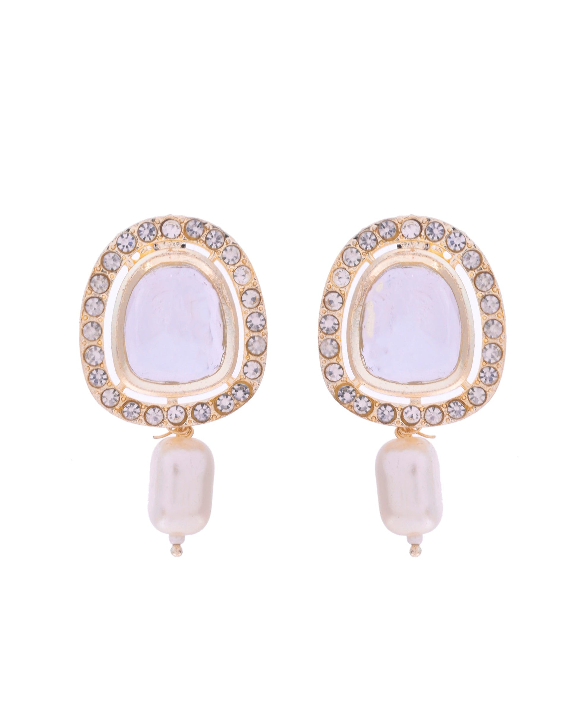 VOJ White Kundan Studded Choker Set - Swadesiicart