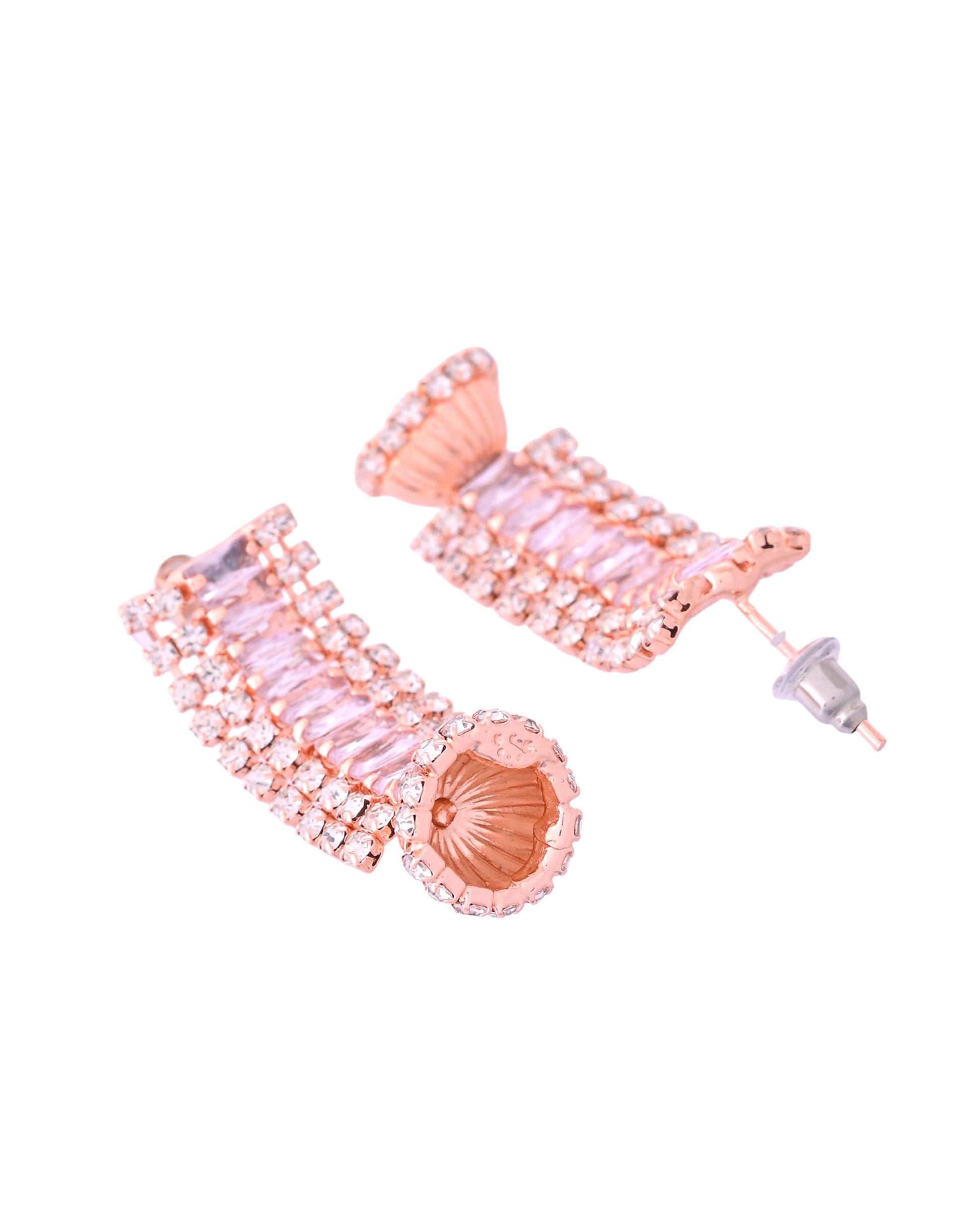 VOJ Rose Gold-Polished Artificial Stones Studded Choker Jewellery Set VOJ (Valley Of Jewellery)