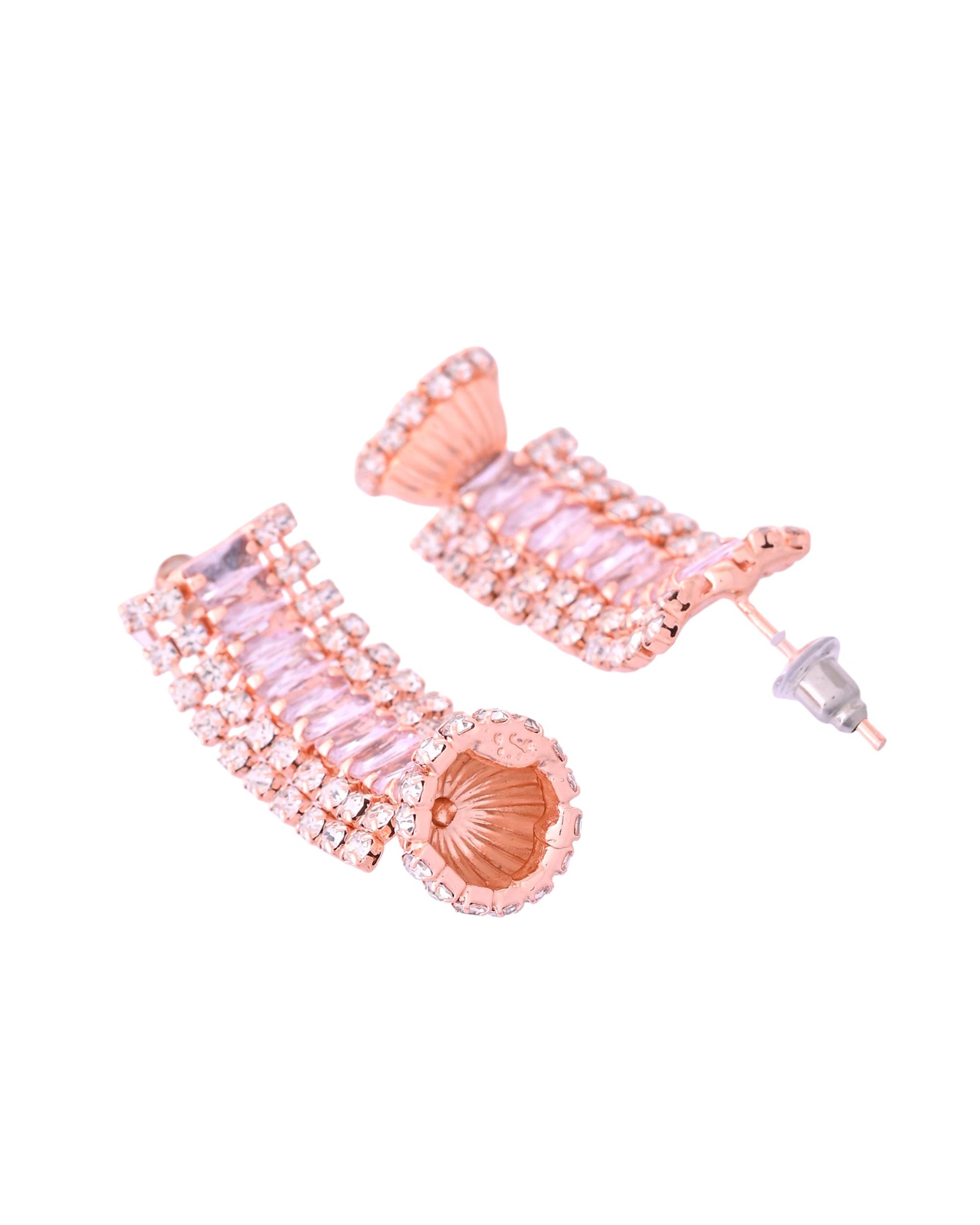 VOJ Rose Gold-Polished Artificial Stones Studded Choker Jewellery Set - Swadesiicart