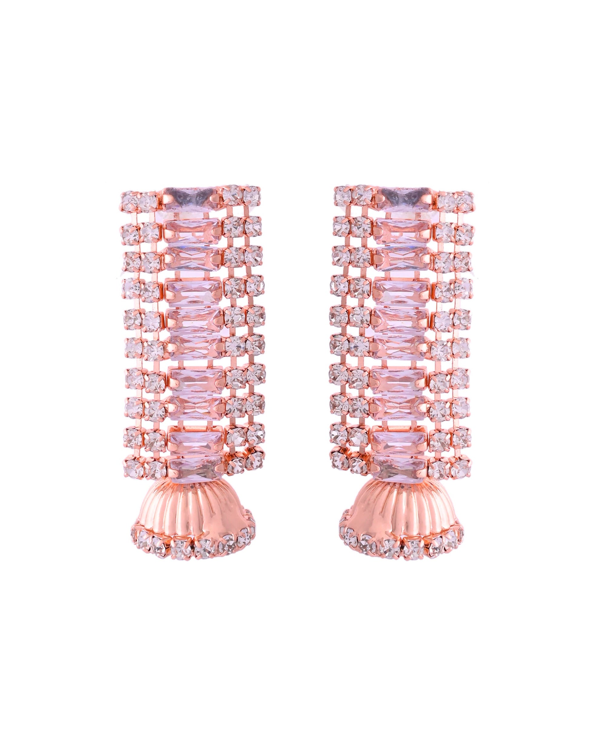 VOJ Rose Gold-Polished Artificial Stones Studded Choker Jewellery Set VOJ (Valley Of Jewellery)