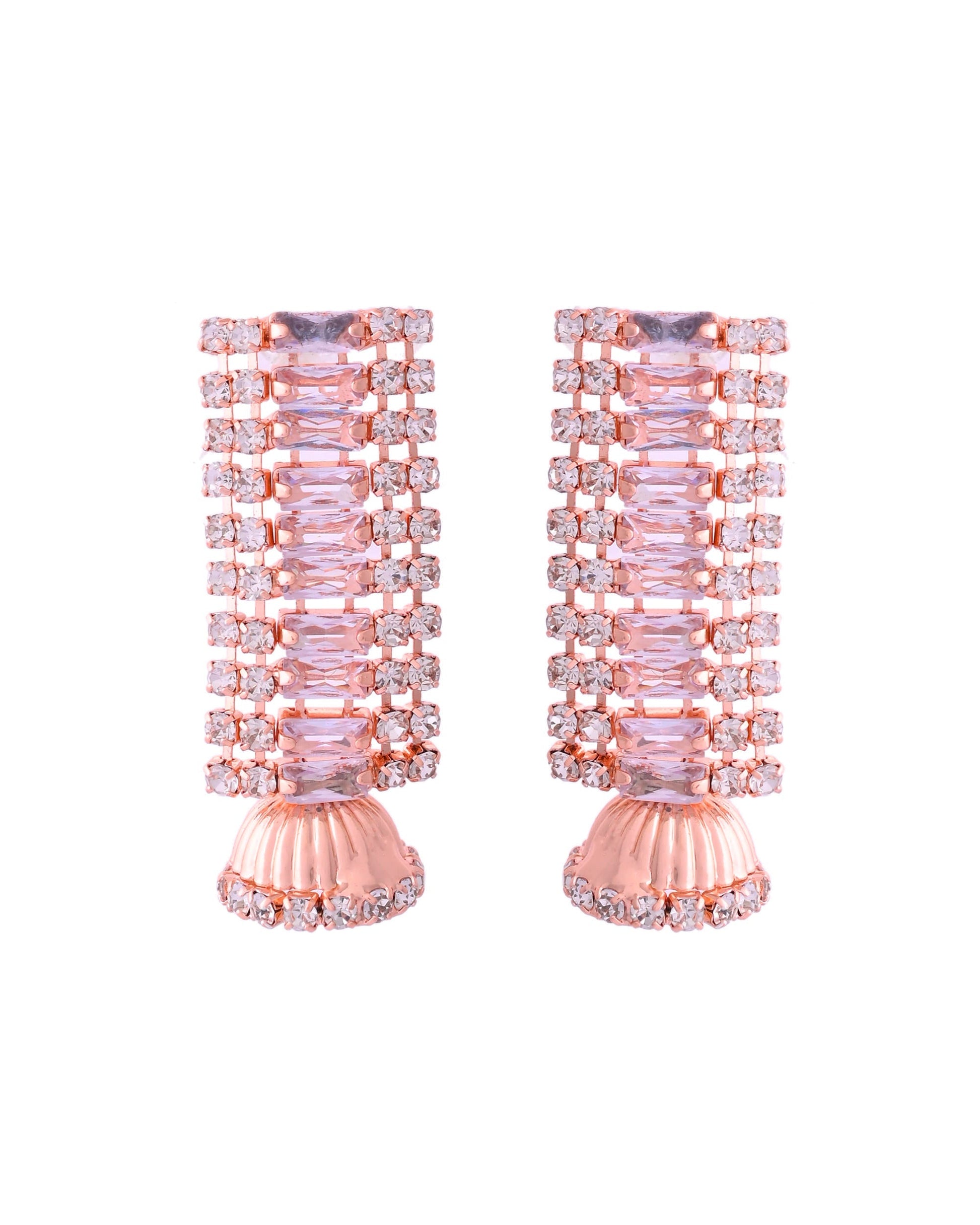 VOJ Rose Gold-Polished Artificial Stones Studded Choker Jewellery Set - Swadesiicart