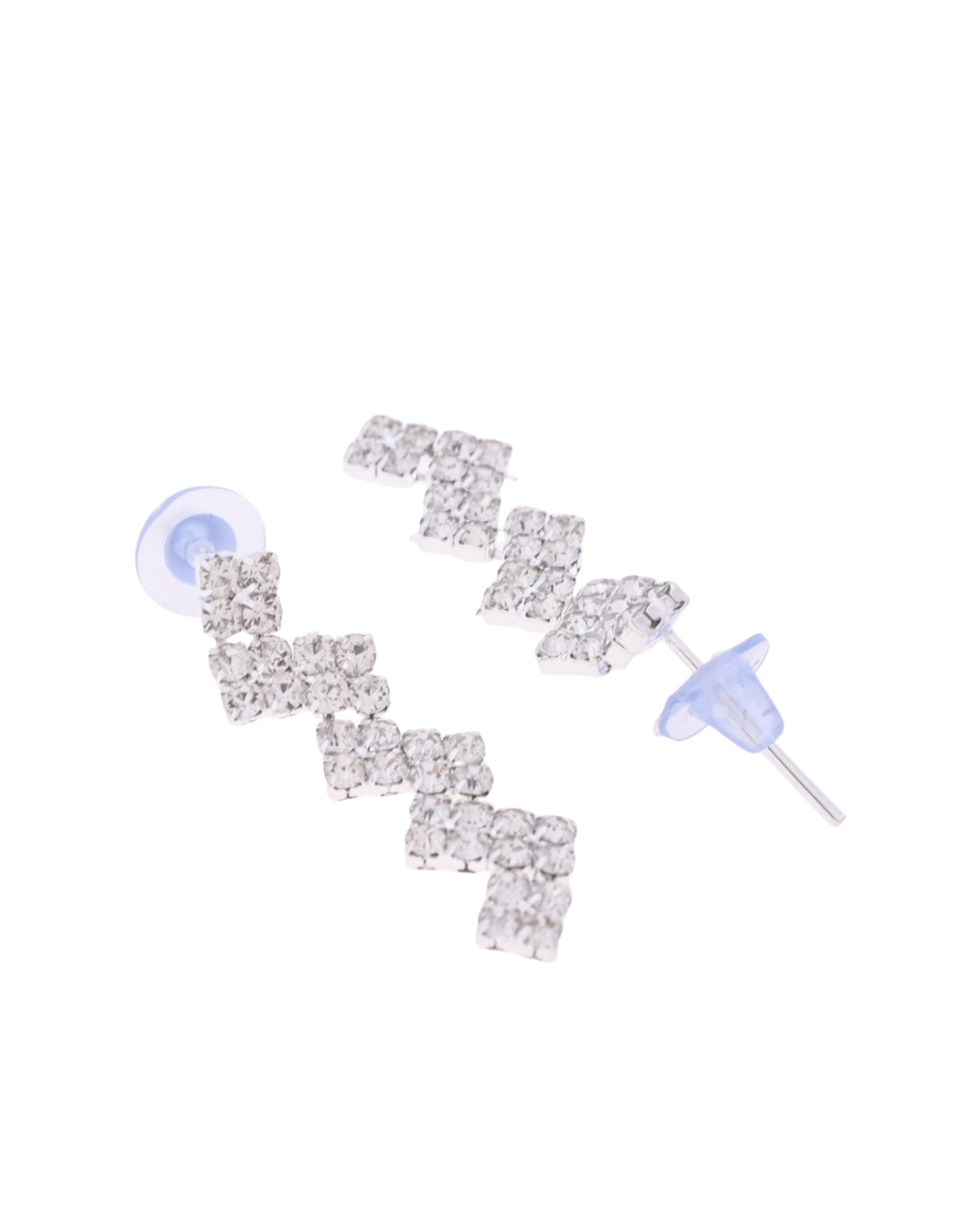 VOJ Silver Plated Stones Studded minimal Designed Jewellery Set VOJ (Valley Of Jewellery)