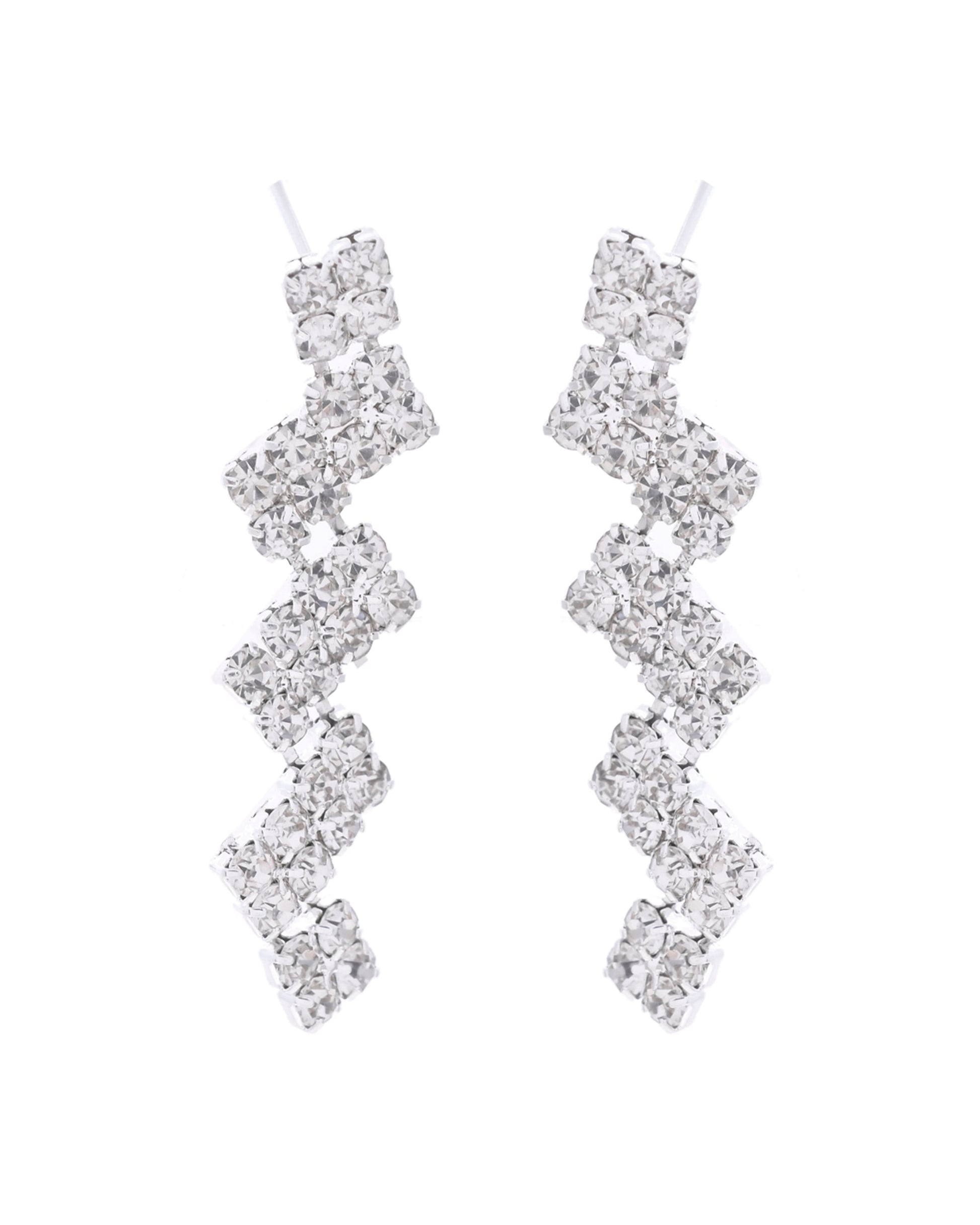 VOJ Silver Plated Stones Studded minimal Designed Jewellery Set VOJ (Valley Of Jewellery)