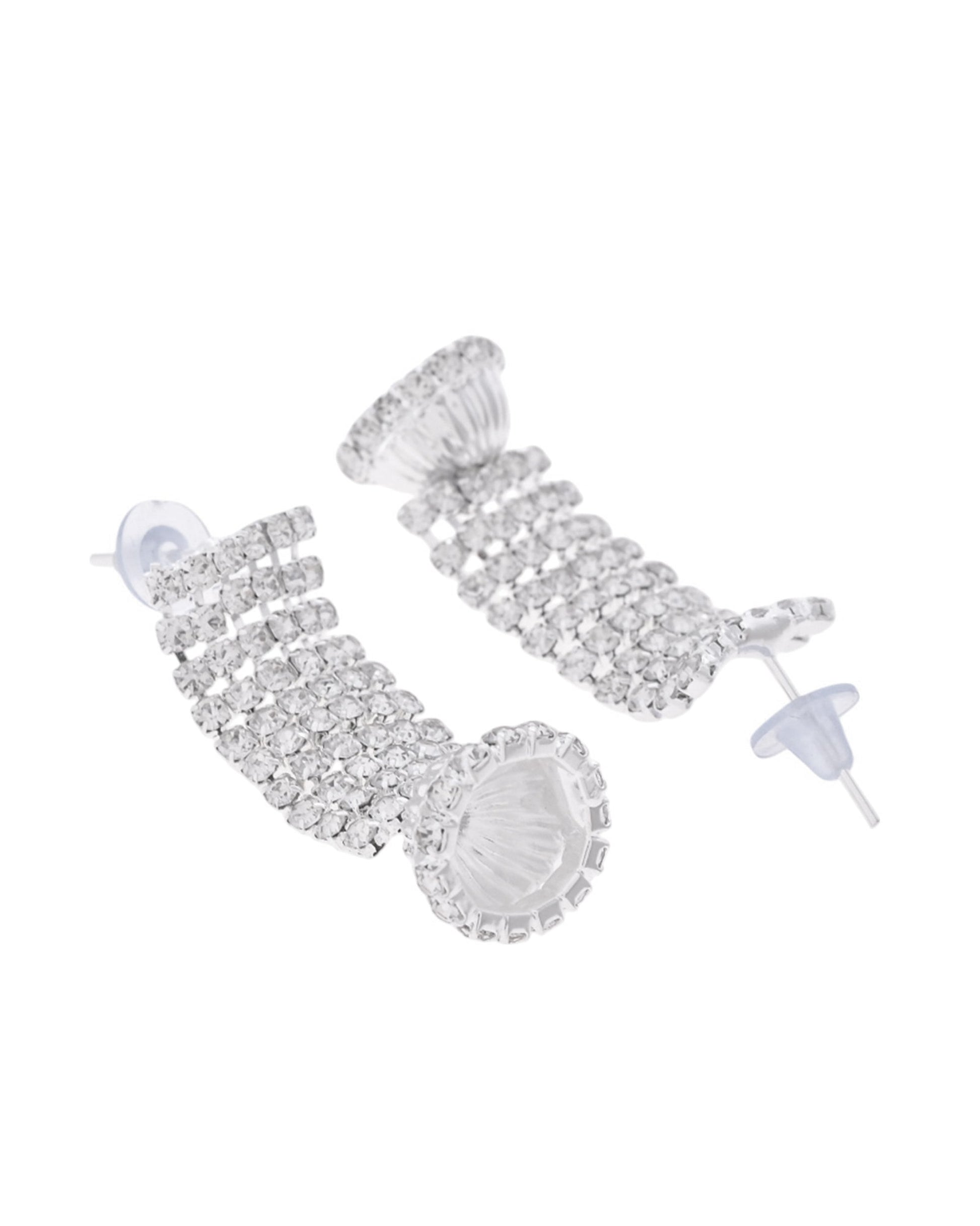 VOJ Silver-Plated Artificial Stones Studded Choker Jewellery Set VOJ (Valley Of Jewellery)