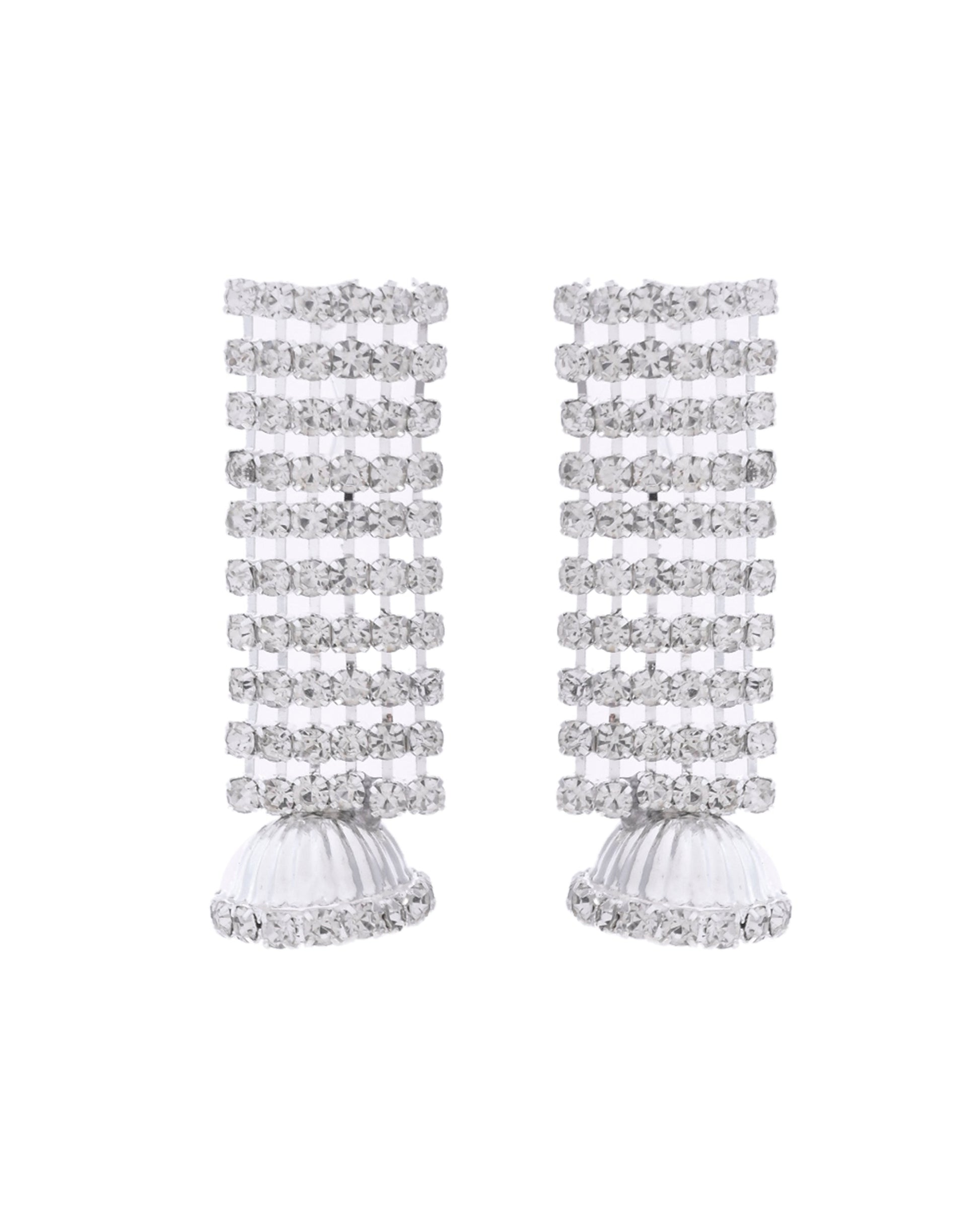 VOJ Silver-Plated Artificial Stones Studded Choker Jewellery Set VOJ (Valley Of Jewellery)