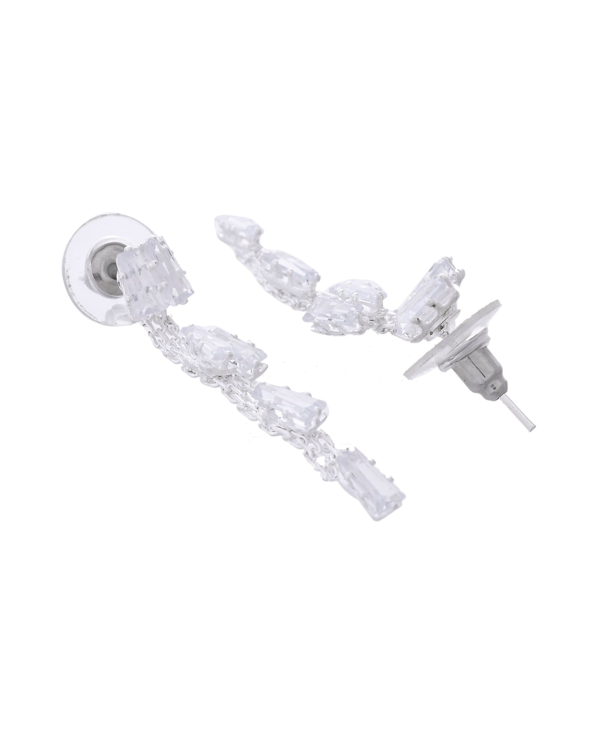 VOJ Silver Plated Artifical Stone Studded Necklace Set VOJ (Valley Of Jewellery)