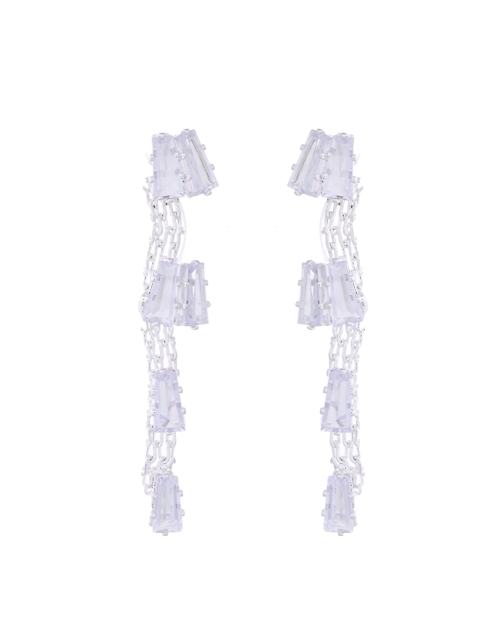 VOJ Silver Plated Artifical Stone Studded Necklace Set VOJ (Valley Of Jewellery)