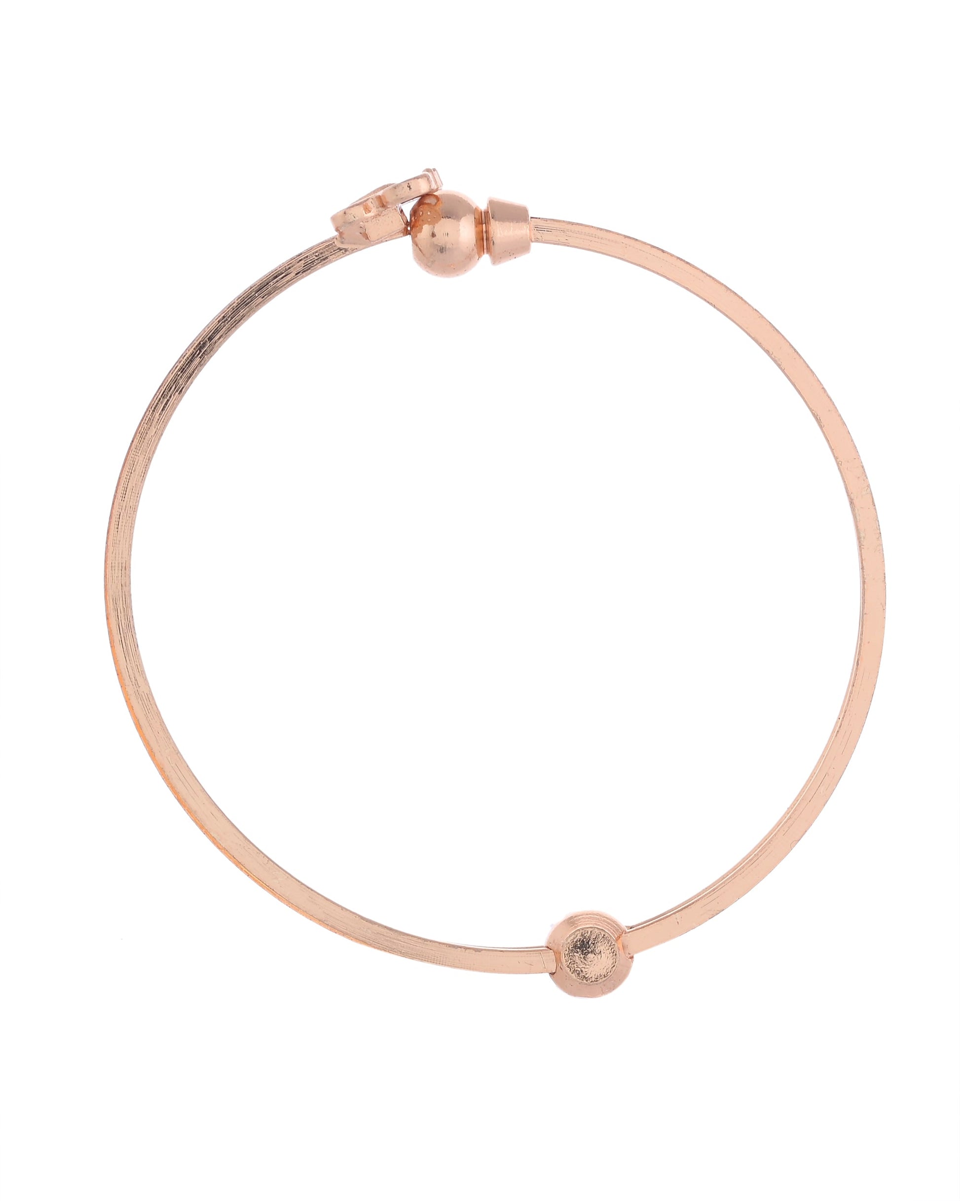 VOJ Set of 2 Gold-Polished AD Stones Butterfly Shaped Elegent Bangles 