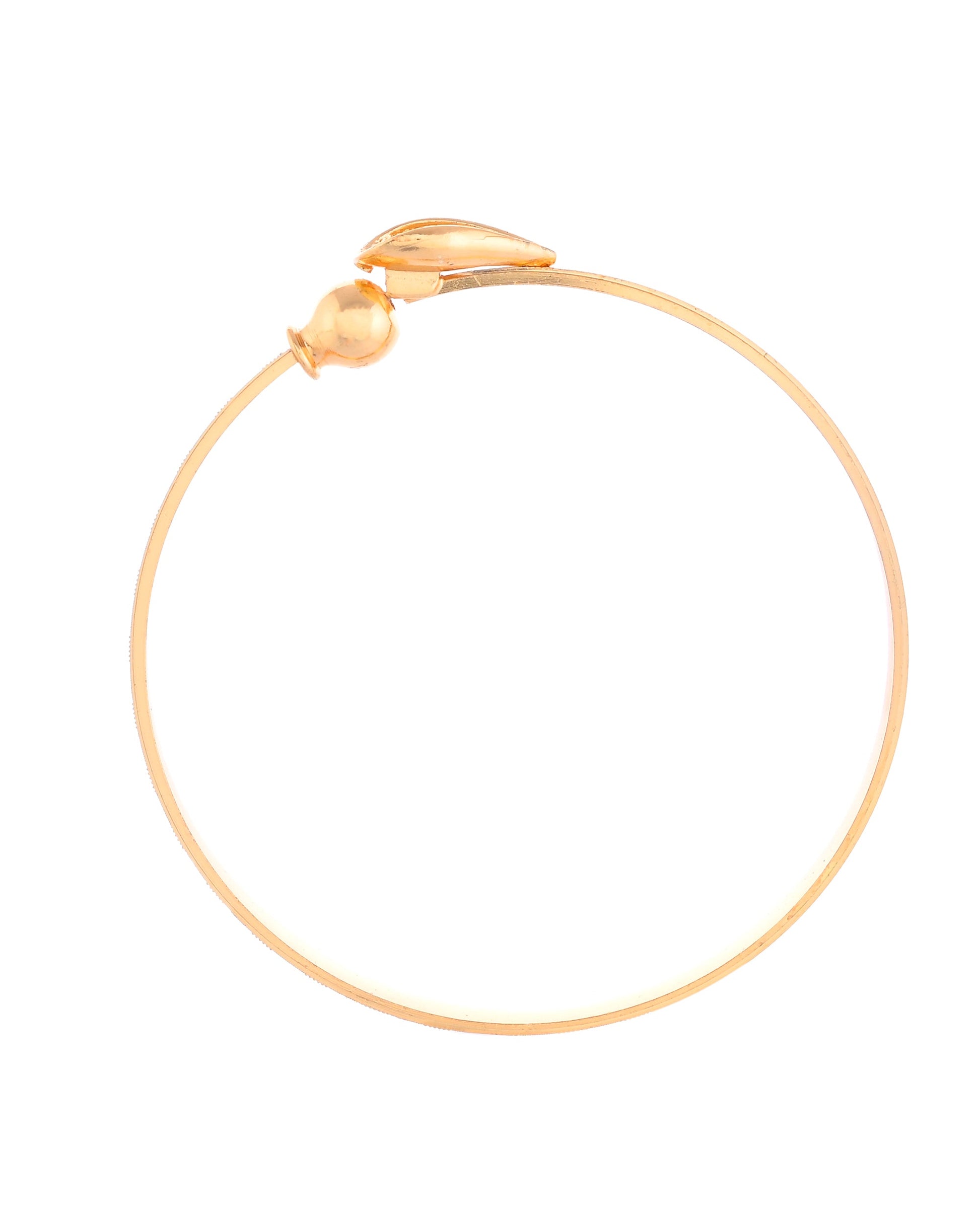 VOJ Set of 2 Gold-Polished Tear Drop Shaped Bangles VOJ (Valley Of Jewellery)