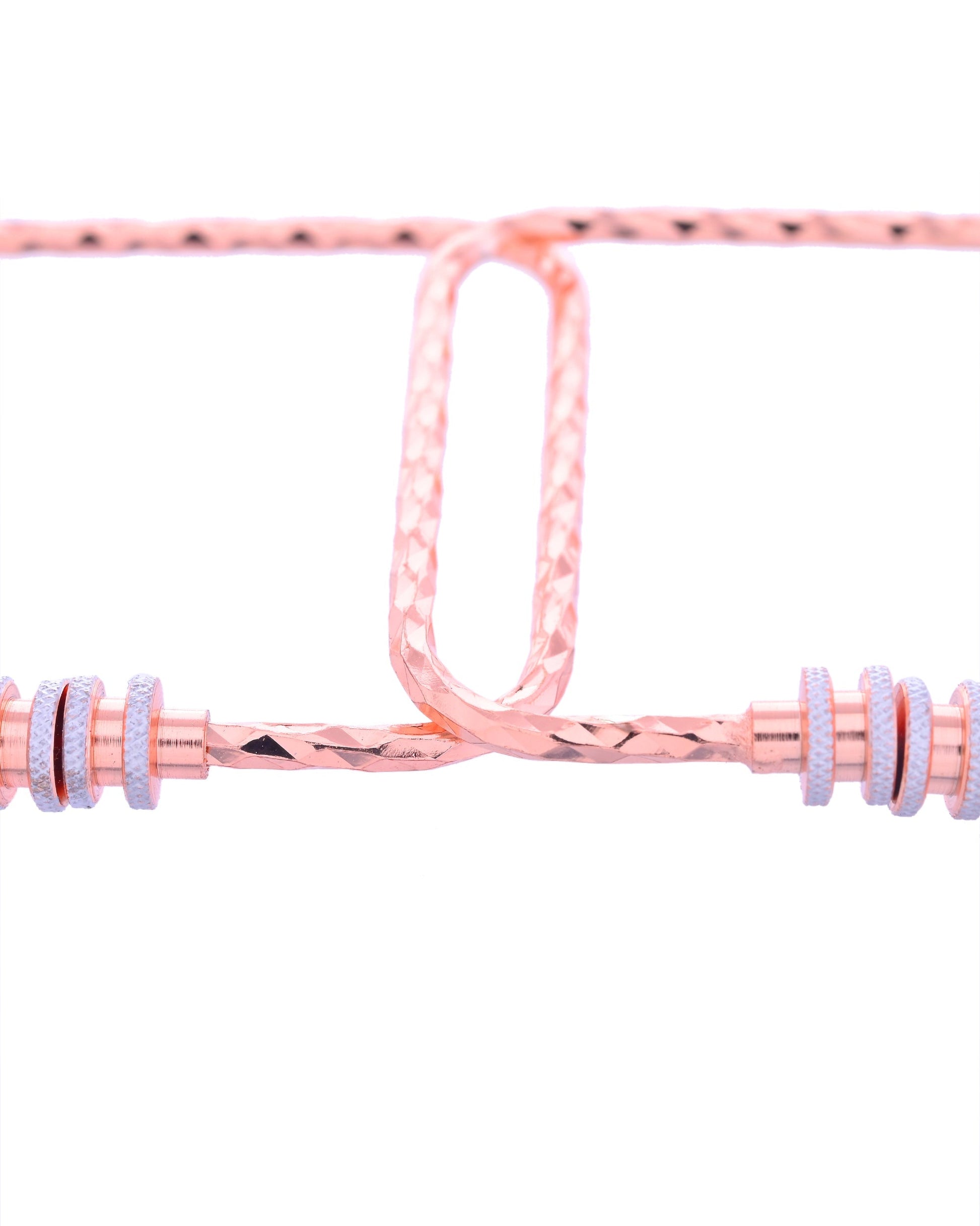 VOJ Set of 2 Rose Gold-Polished Square Shaped Bangles 