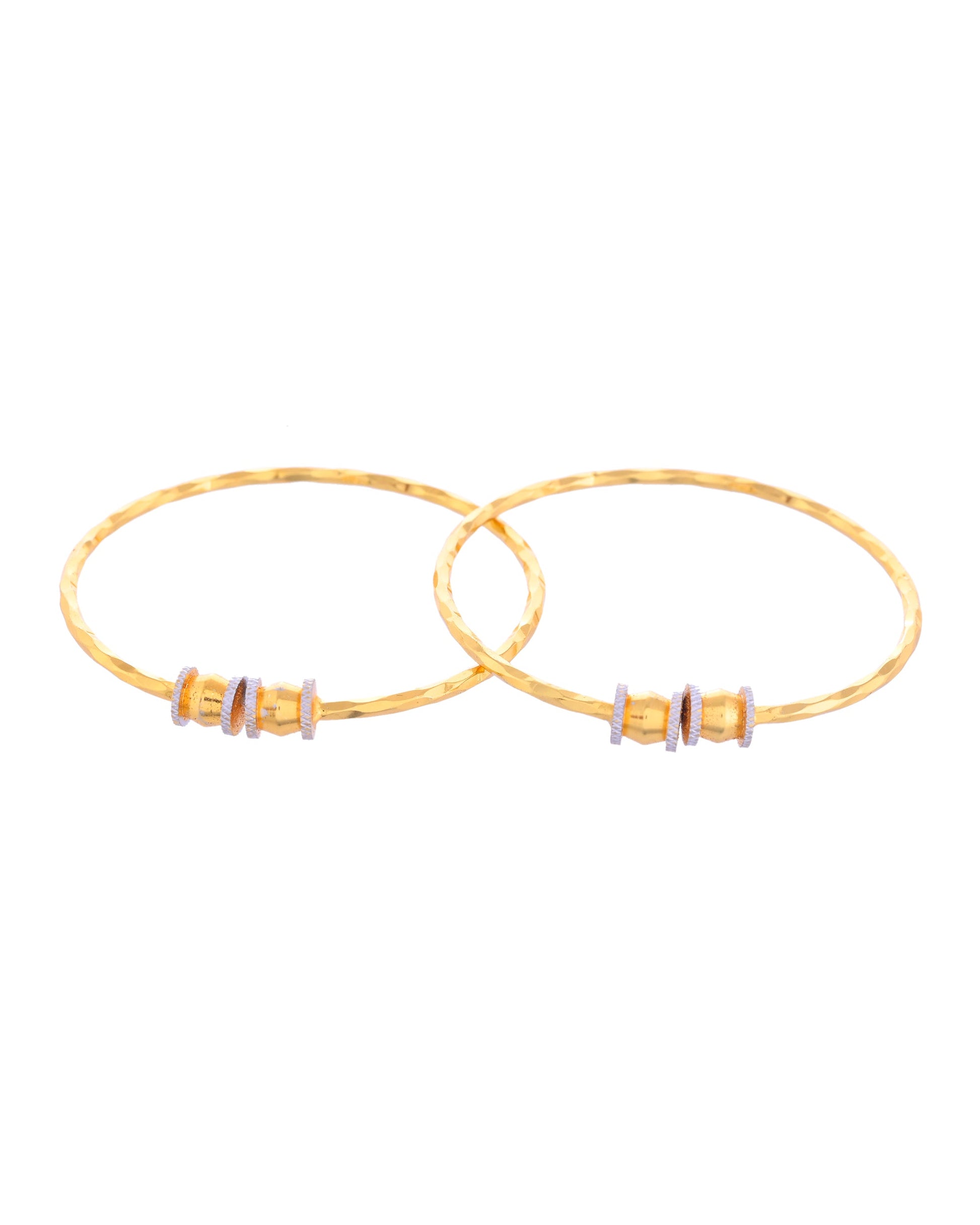 VOJ Set of 2 Gold-Polished Simple Bangles VOJ (Valley Of Jewellery)