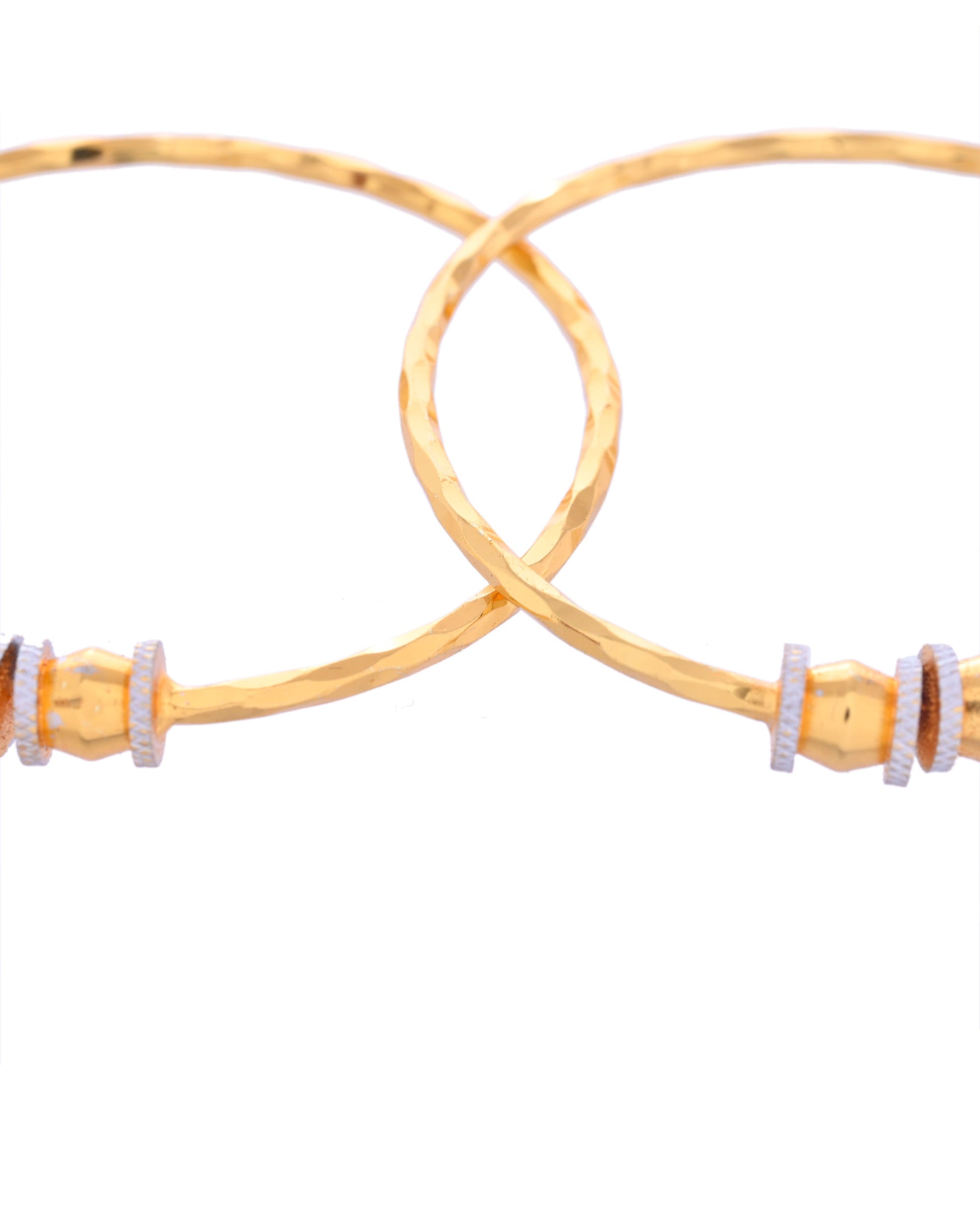 VOJ Set of 2 Gold-Polished Simple Bangles VOJ (Valley Of Jewellery)