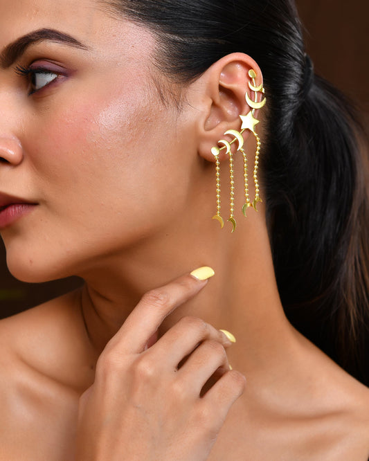 VOJ Gold Polished Anti Tarnish Openable Ear Cuff