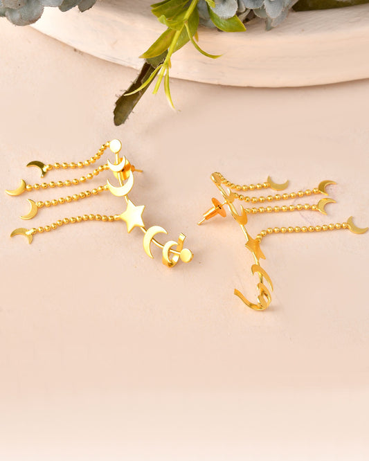 VOJ Gold Polished Anti Tarnish Openable Ear Cuff