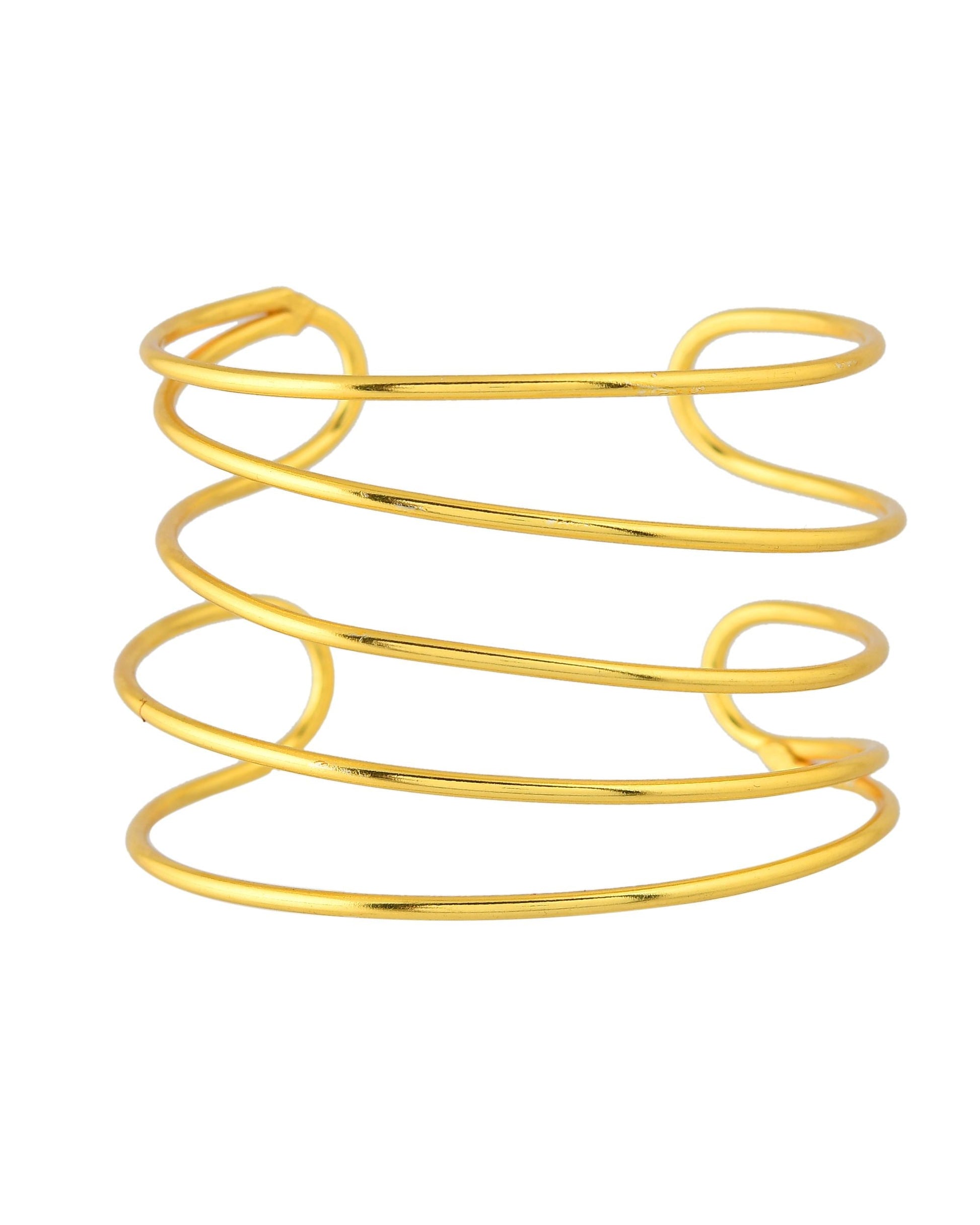 VOJ Gold Polished Elegant Anti Tarnish Multi Layer Bracelet VOJ (Valley Of Jewellery)