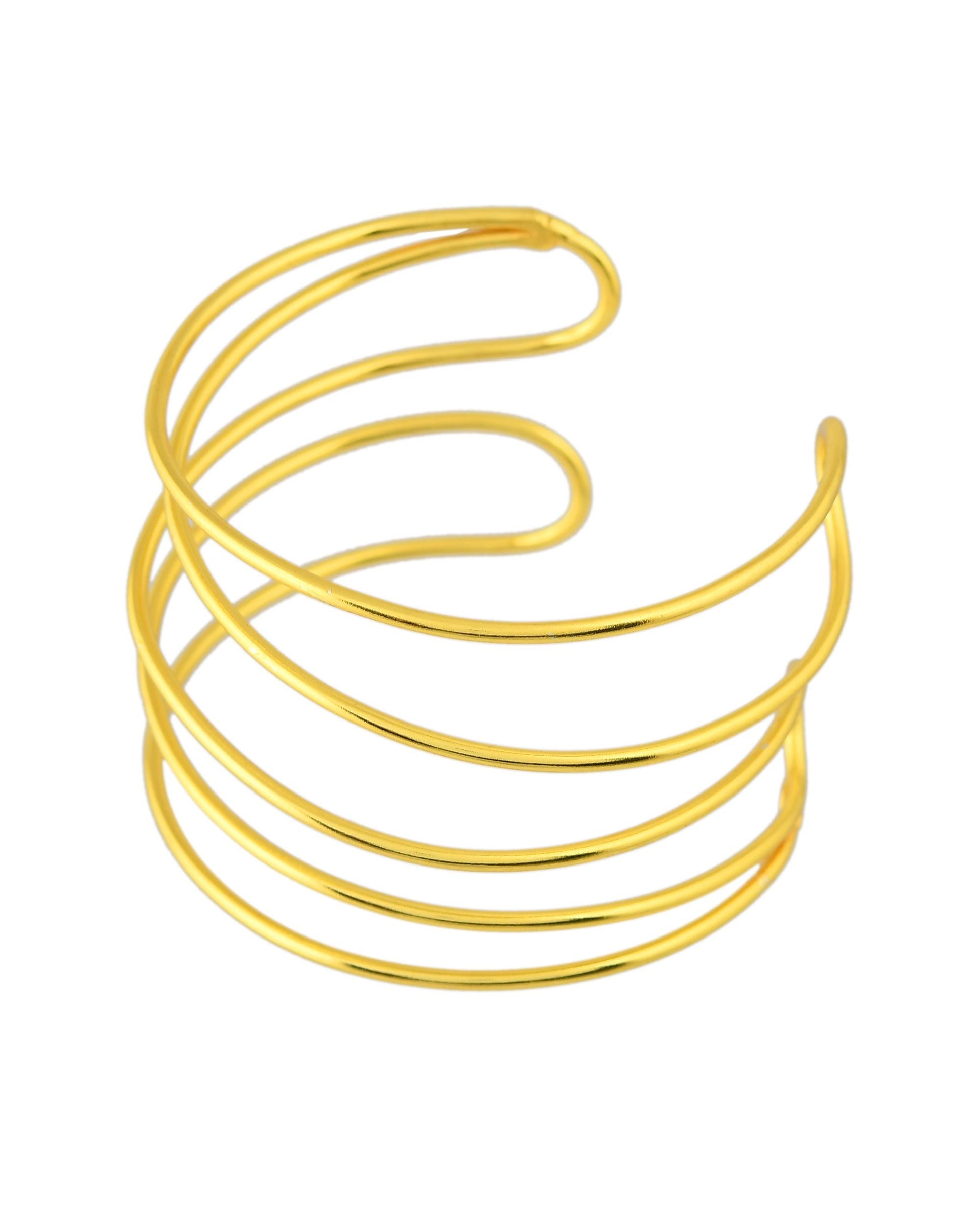 VOJ Gold Polished Elegant Anti Tarnish Multi Layer Bracelet VOJ (Valley Of Jewellery)