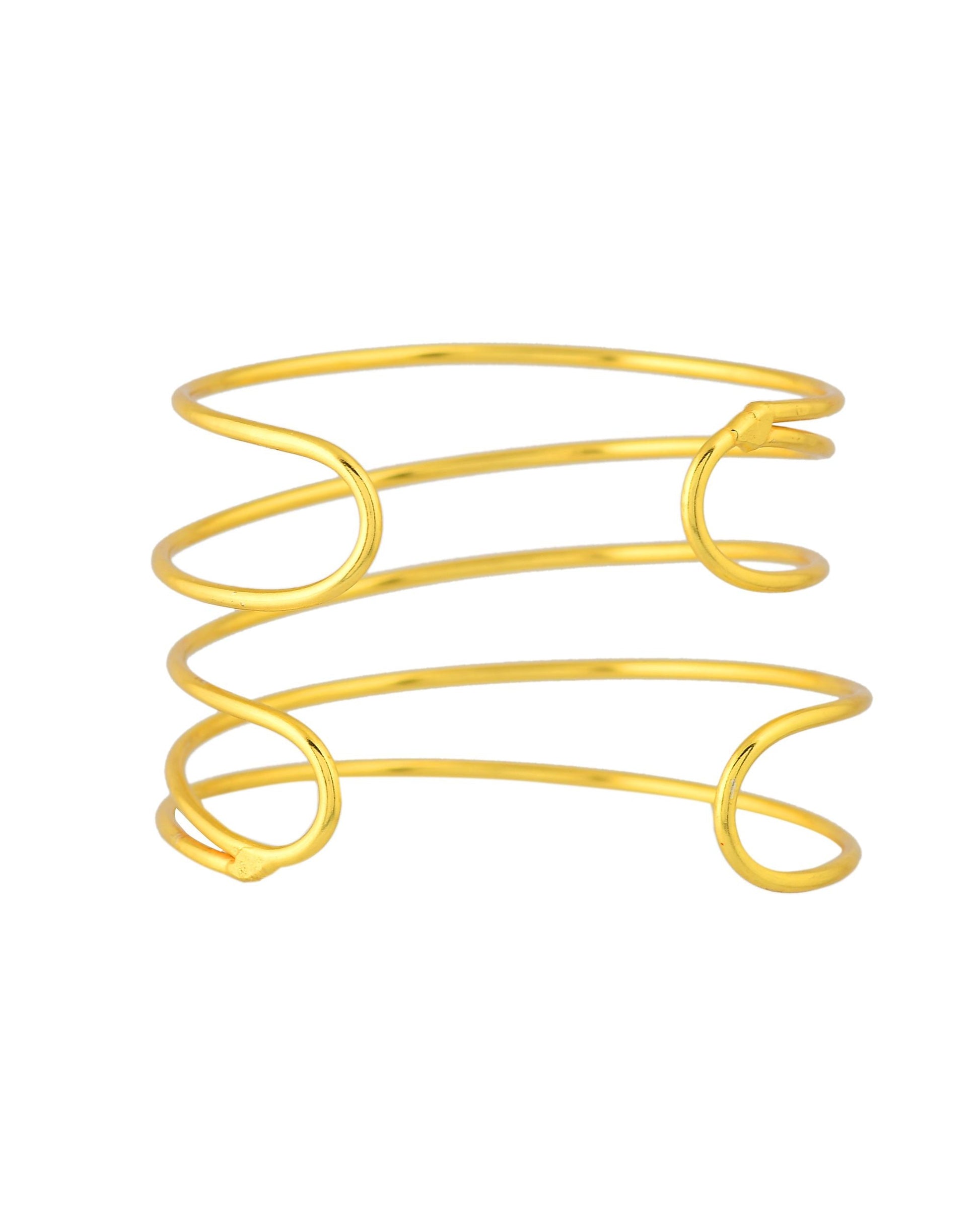 VOJ Gold Polished Elegant Anti Tarnish Multi Layer Bracelet VOJ (Valley Of Jewellery)