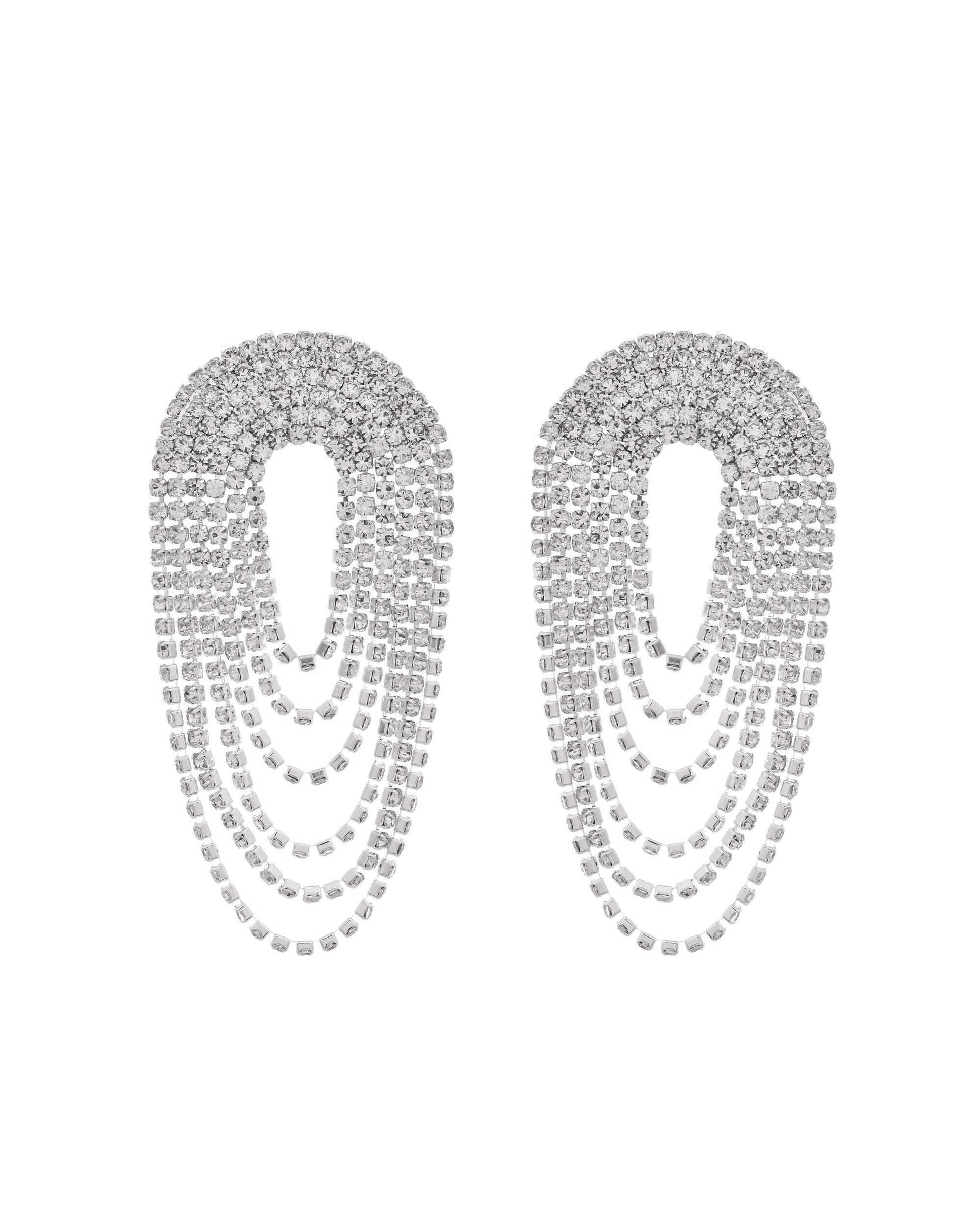 VOJ Silver-Plated Cubic Stone Studded Jewellery Set VOJ (Valley Of Jewellery)