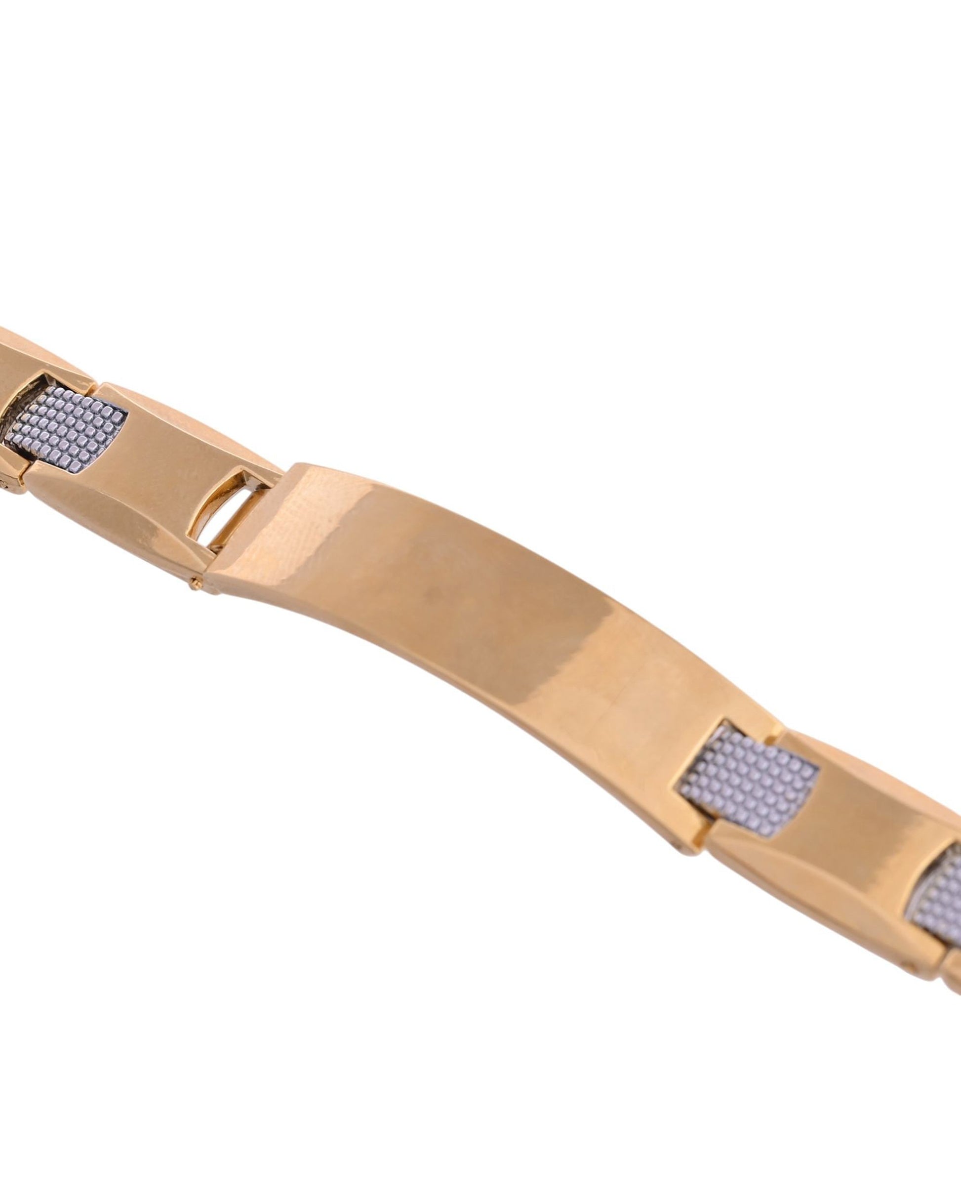 VOJ Men's Dual Toned Grid Bracelet VOJ (Valley Of Jewellery)