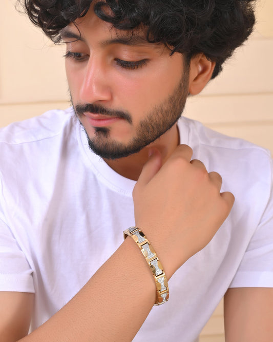 VOJ Double Toned Magnetic Bracelets For Men VOJ (Valley Of Jewellery)
