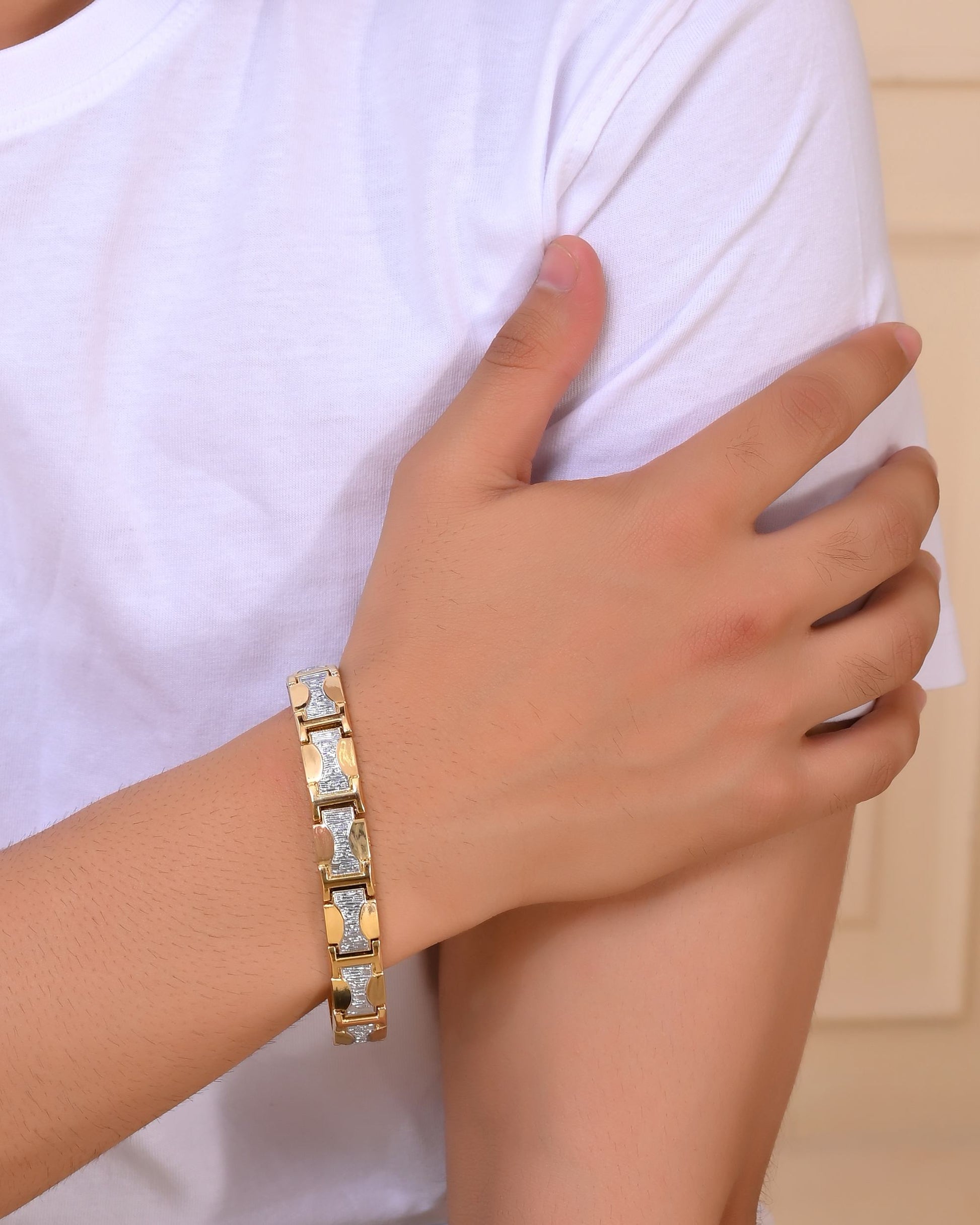 VOJ Double Toned Magnetic Bracelets For Men VOJ (Valley Of Jewellery)