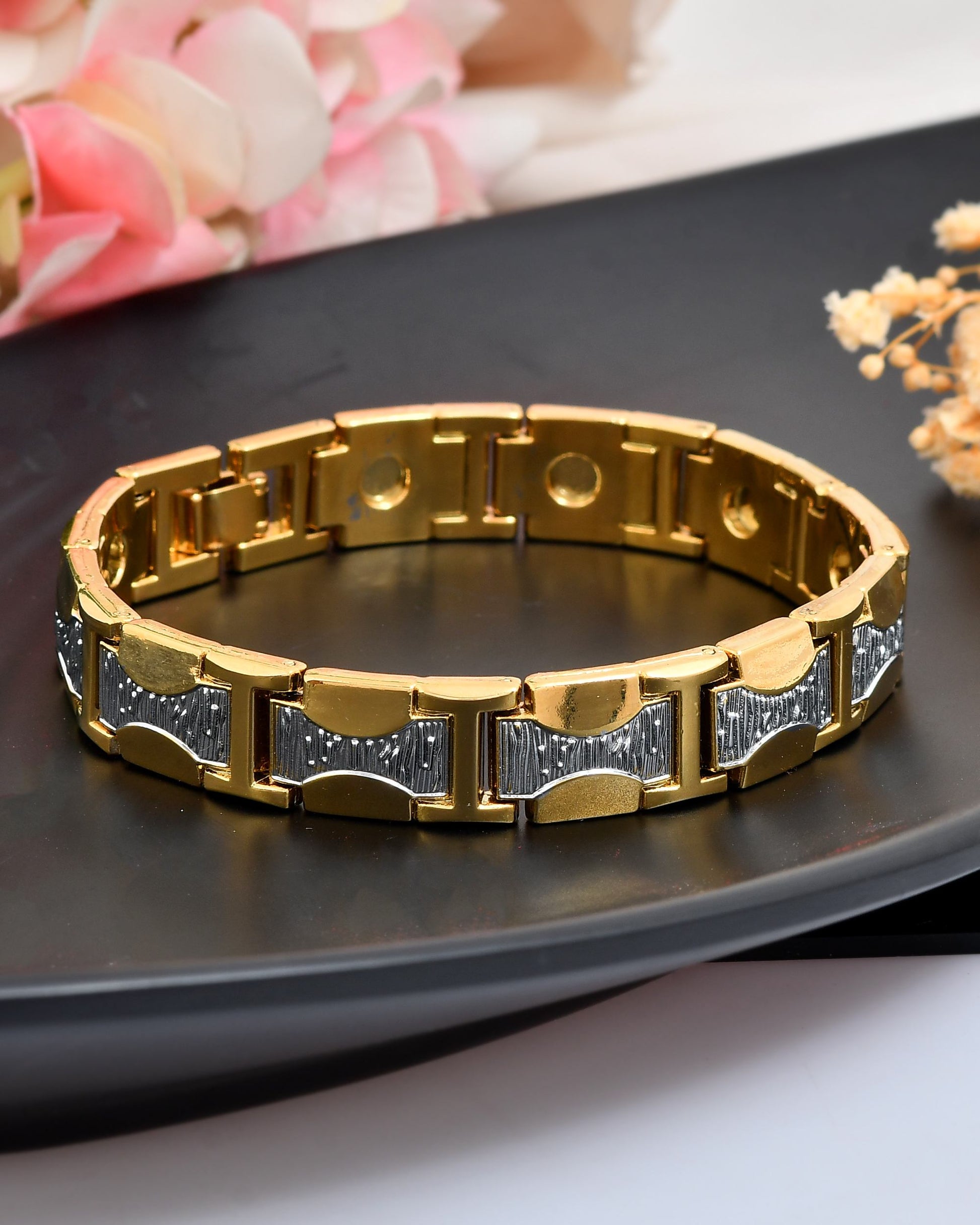 VOJ Double Toned Magnetic Bracelets For Men VOJ (Valley Of Jewellery)