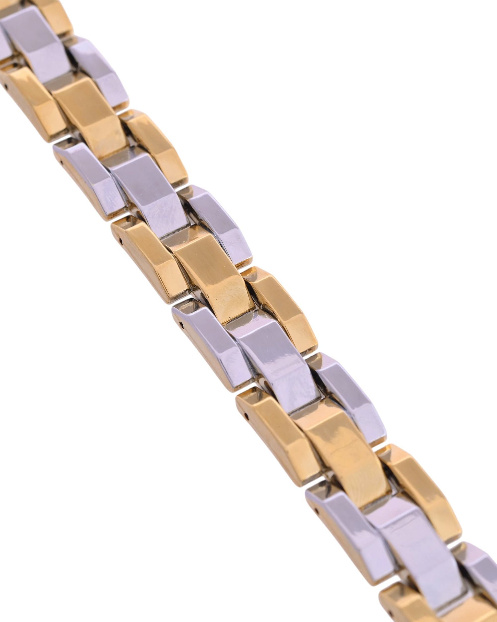 VOJ Magnetic Gold Stainless Steel Dual Color Bracelet For Men VOJ (Valley Of Jewellery)