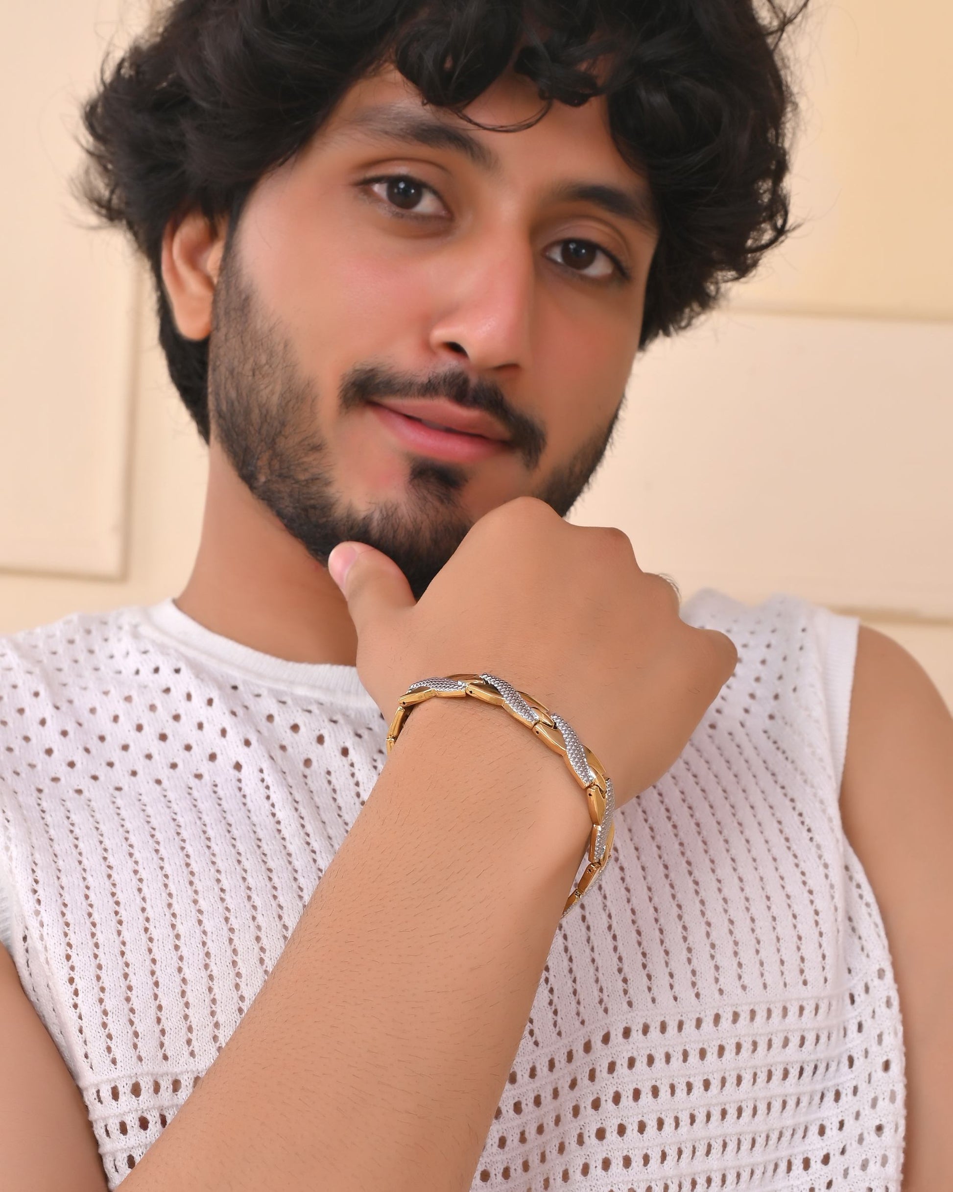 VOJ Double Ton Titanium Energy Health Bracelets For Men VOJ (Valley Of Jewellery)