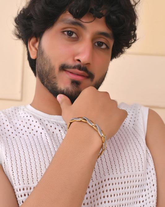 VOJ Double Ton Titanium Energy Health Bracelets For Men VOJ (Valley Of Jewellery)