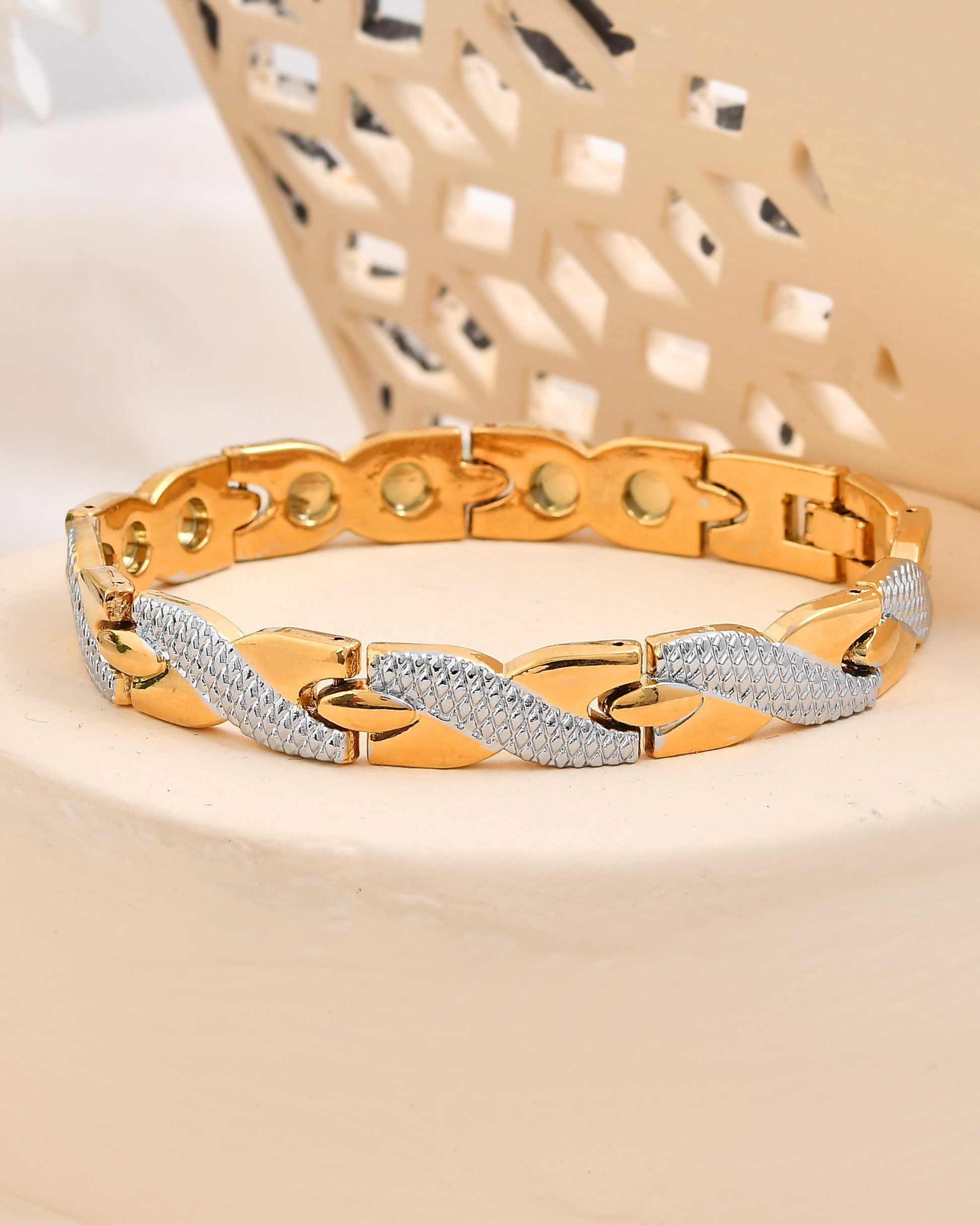 VOJ Double Ton Titanium Energy Health Bracelets For Men VOJ (Valley Of Jewellery)