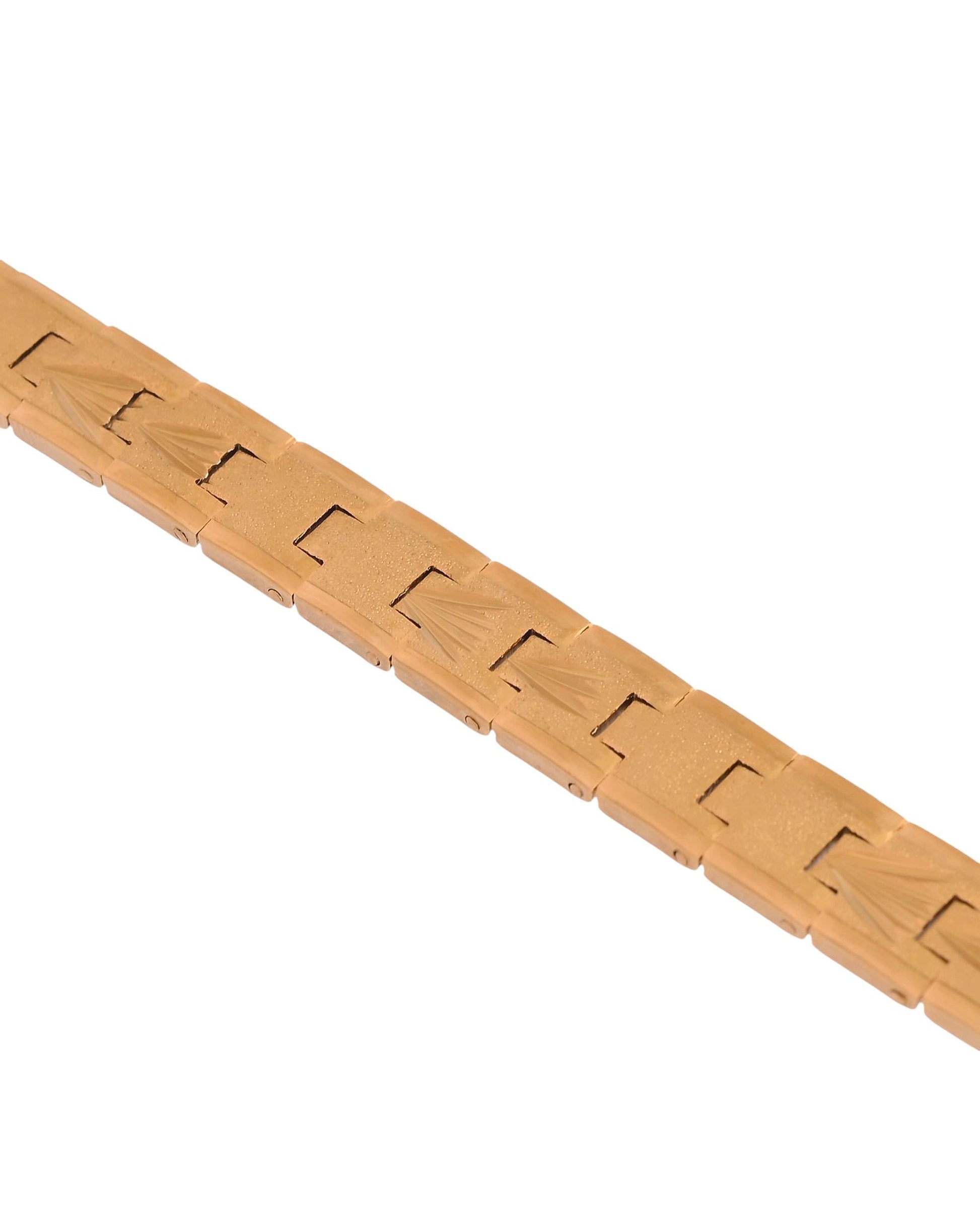 VOJ Textured Gold Polished Men's Bracelet VOJ (Valley Of Jewellery)