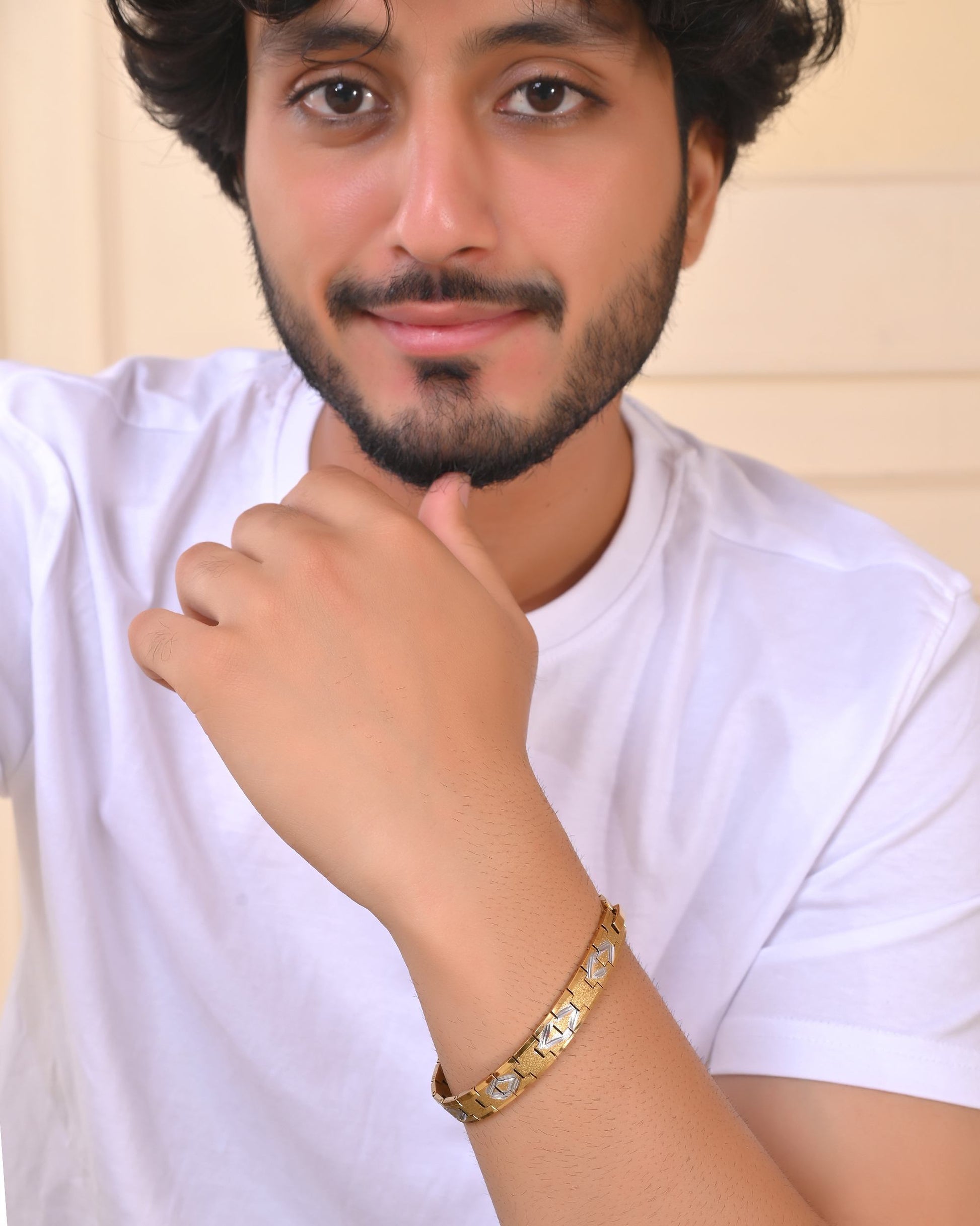 VOJ Dual Plated Textured Men’s Bracelet VOJ (Valley Of Jewellery)