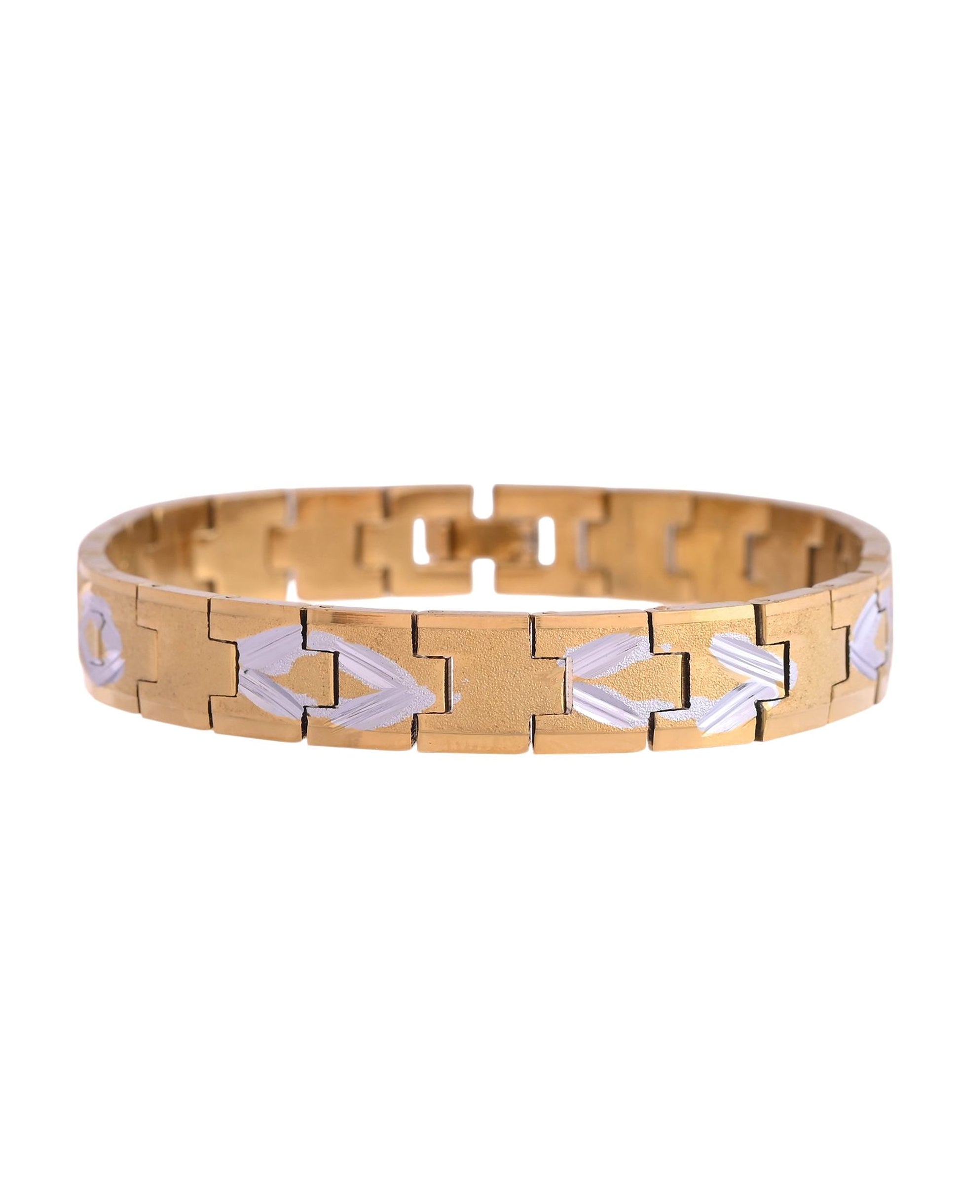 VOJ Dual Plated Textured Men’s Bracelet VOJ (Valley Of Jewellery)