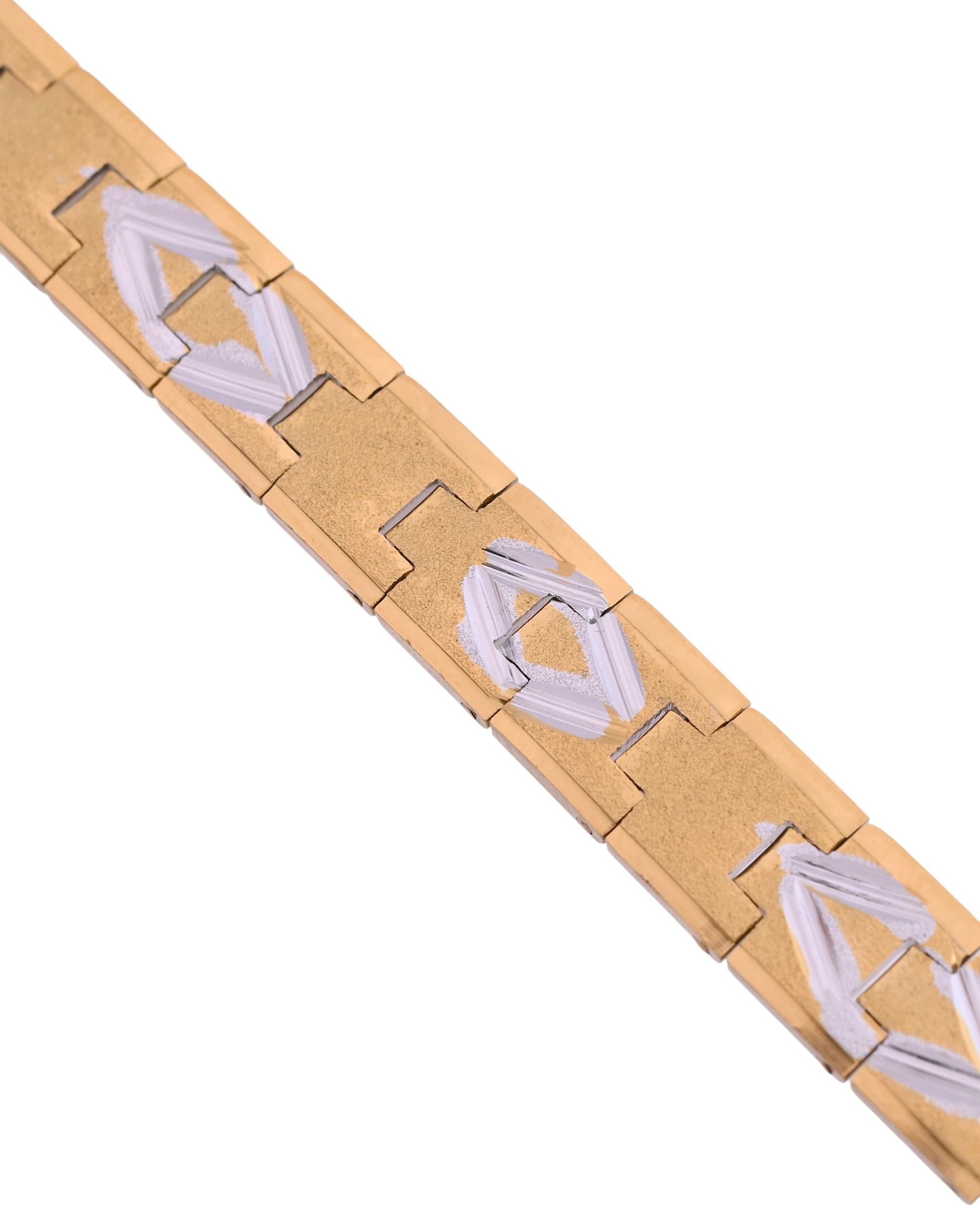 VOJ Dual Plated Textured Men’s Bracelet VOJ (Valley Of Jewellery)