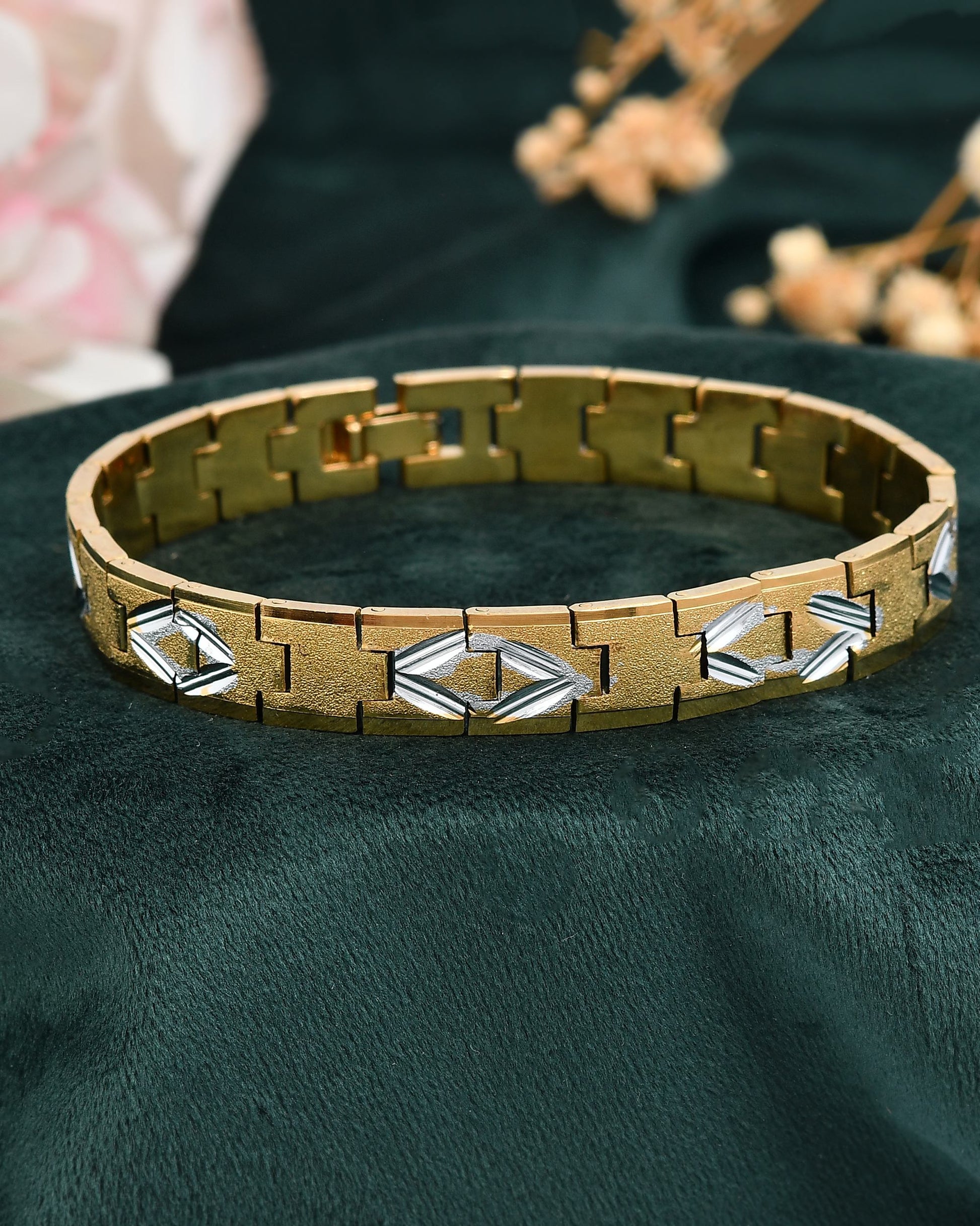 VOJ Dual Plated Textured Men’s Bracelet VOJ (Valley Of Jewellery)