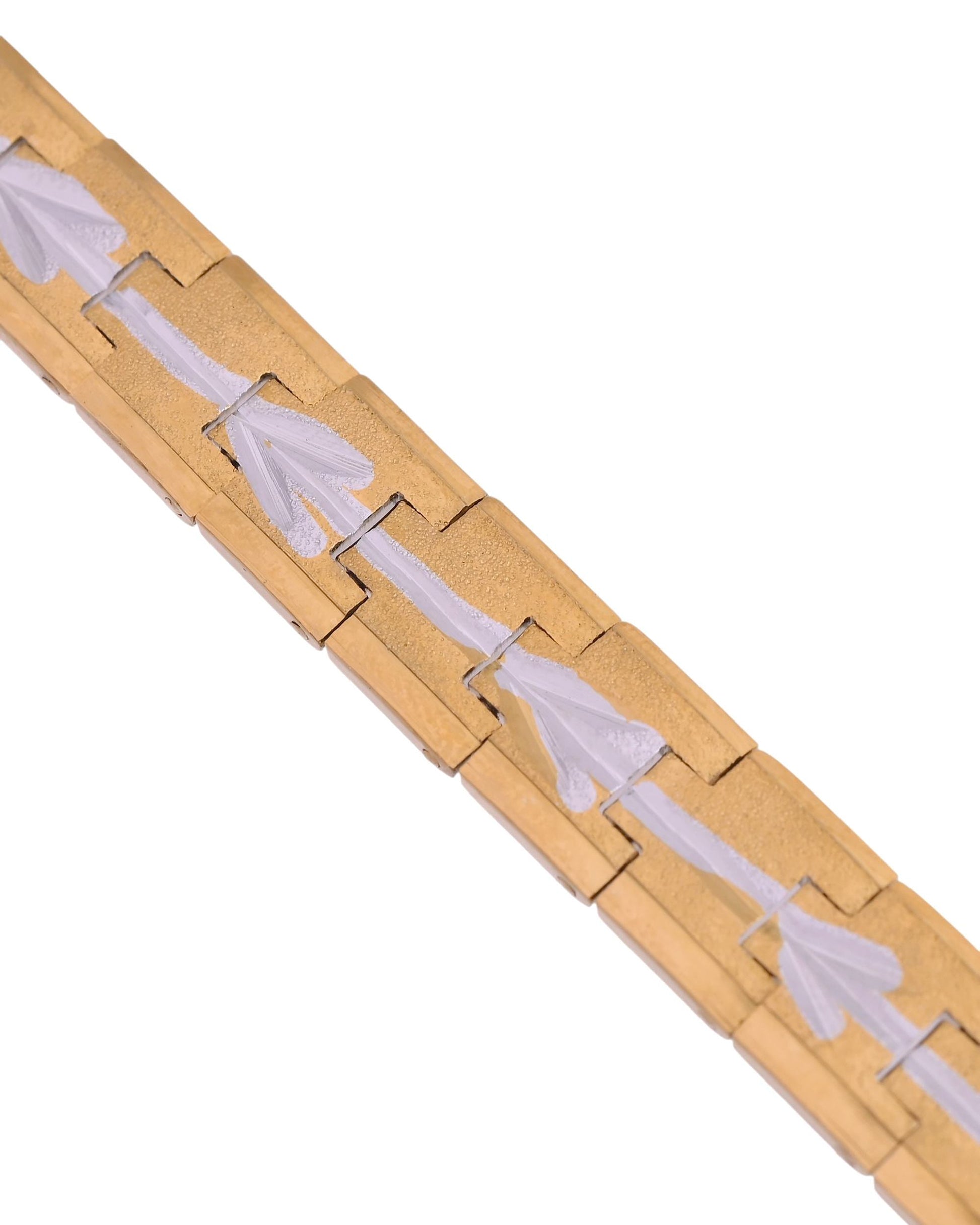 VOJ Textured Double Toned Men's Bracelet VOJ (Valley Of Jewellery)