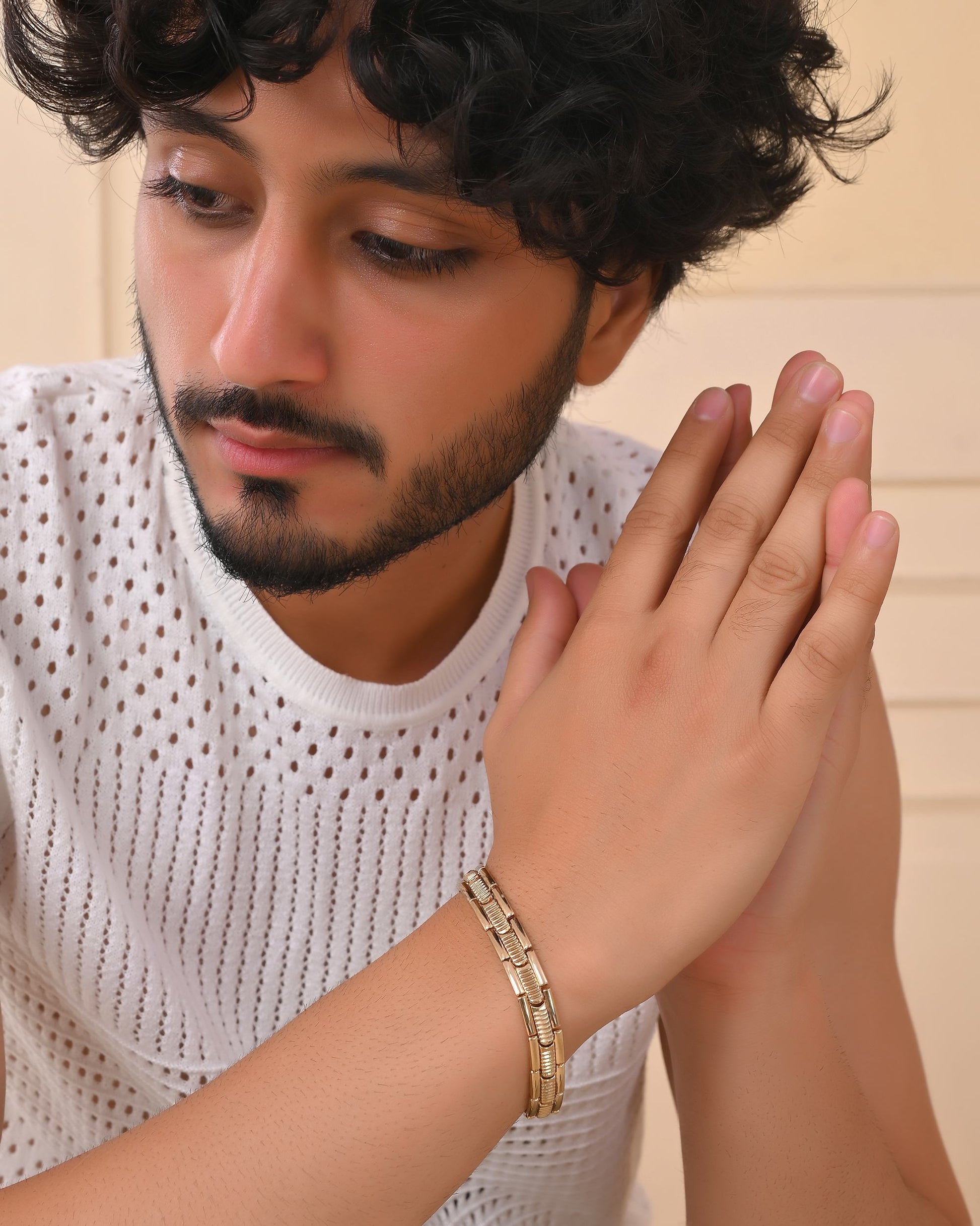 VOJ Stainless Steel Adjustable Titanium Magnetic Bracelets For Men VOJ (Valley Of Jewellery)