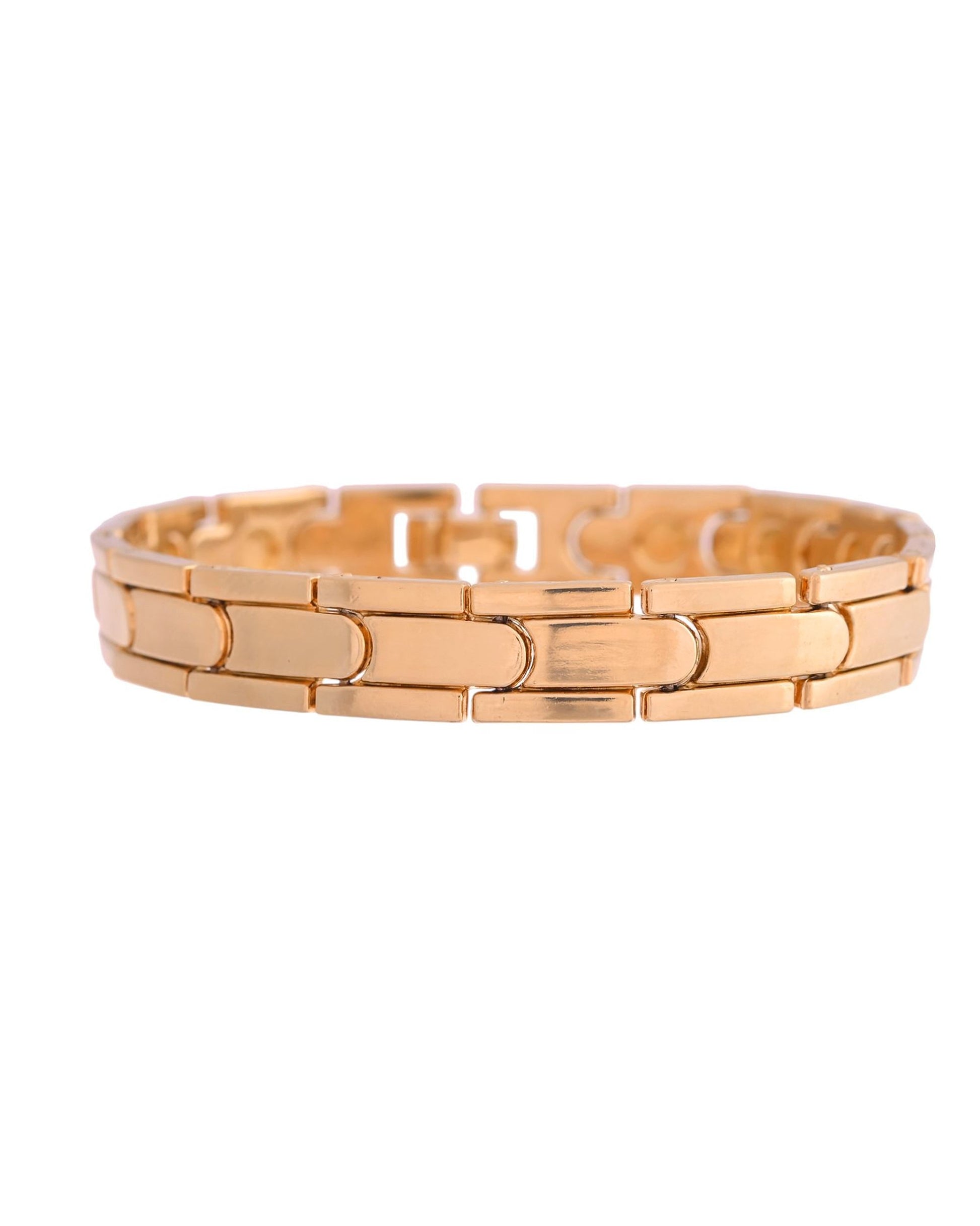 VOJ Classic Gold-Toned Stainless Steel Power Element Bracelet VOJ (Valley Of Jewellery)