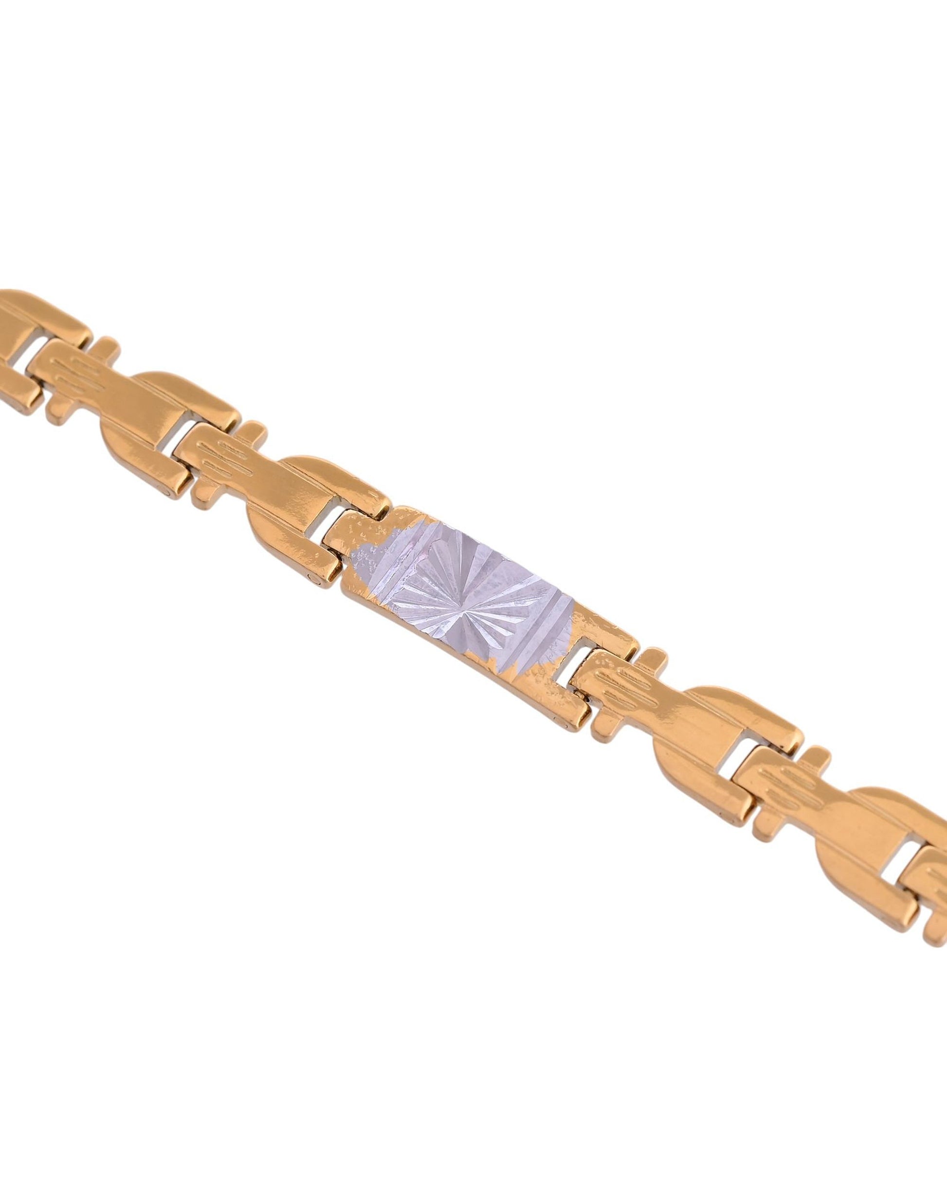 VOJ Men's Elegant Two-Tone Gold & Silver Link Bracelet VOJ (Valley Of Jewellery)