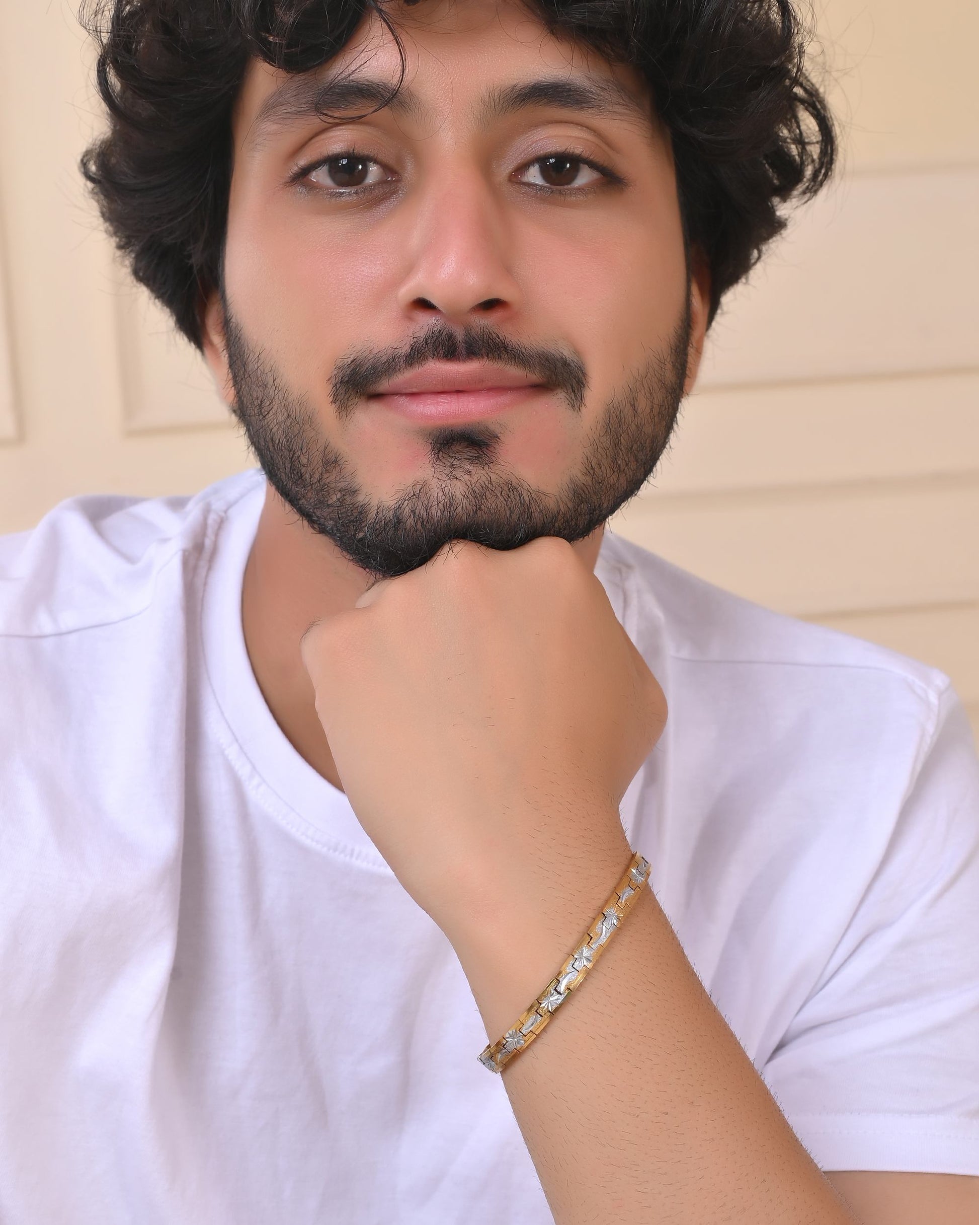 VOJ Men's Double Toned Textural Stainless Steel Bracelet VOJ (Valley Of Jewellery)