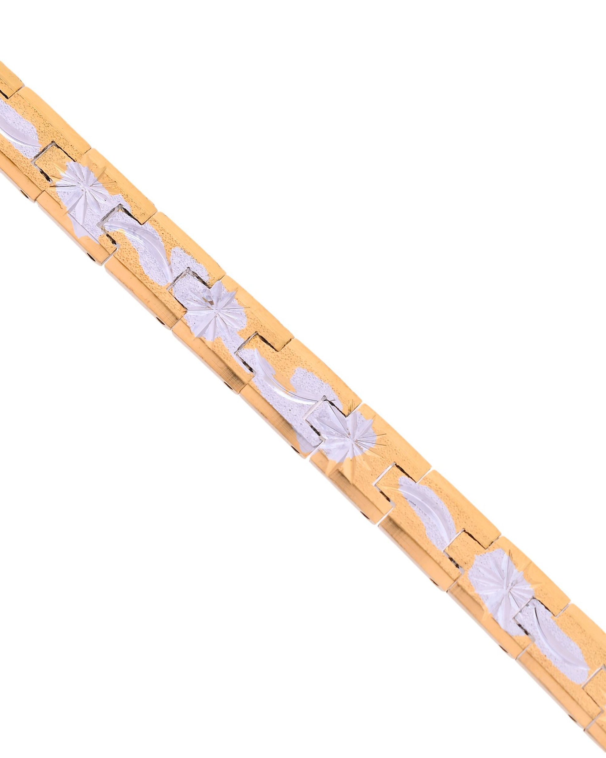 VOJ Men's Double Toned Textural Stainless Steel Bracelet VOJ (Valley Of Jewellery)