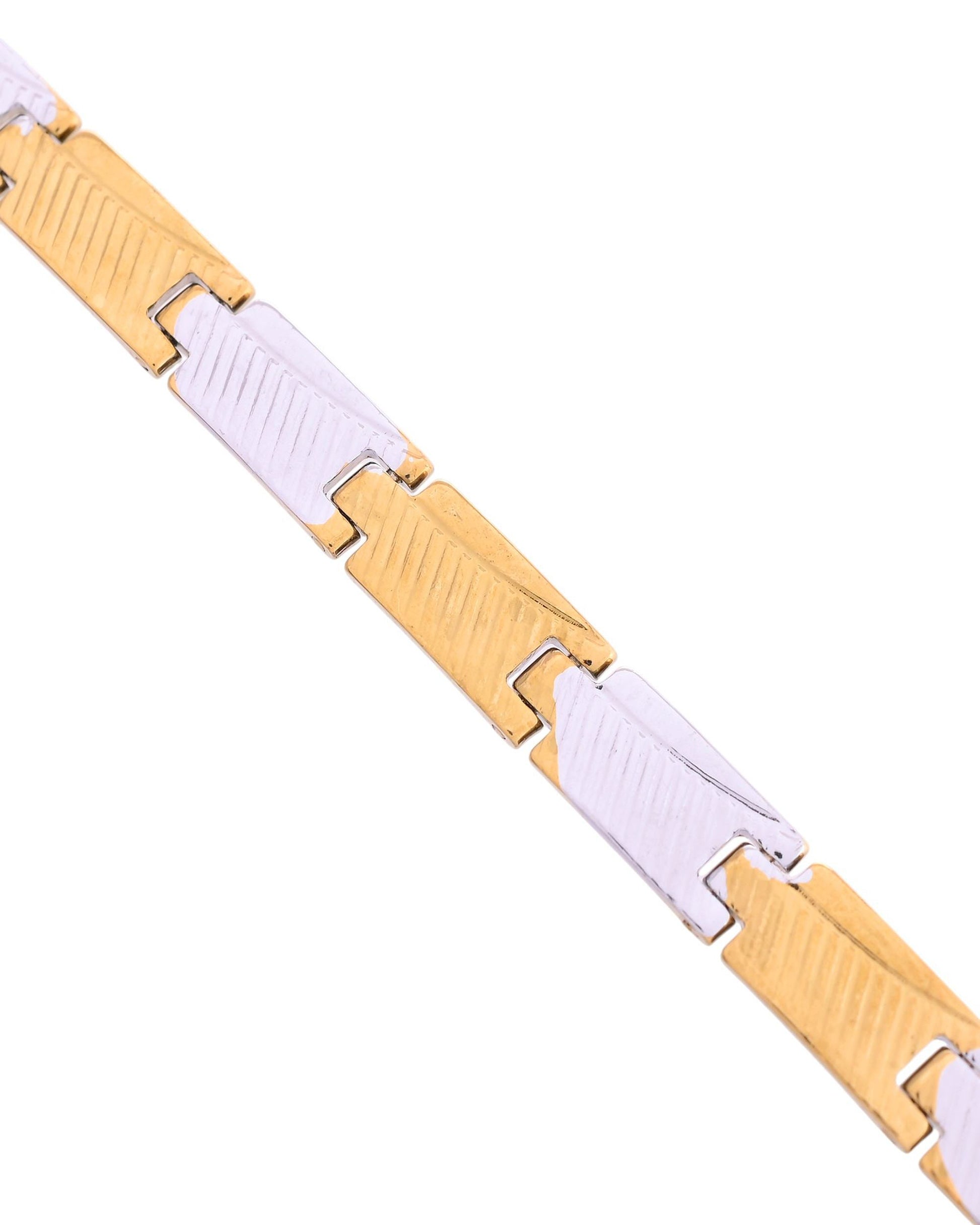 VOJ Dual Toned Alloy Bracelet For Men VOJ (Valley Of Jewellery)