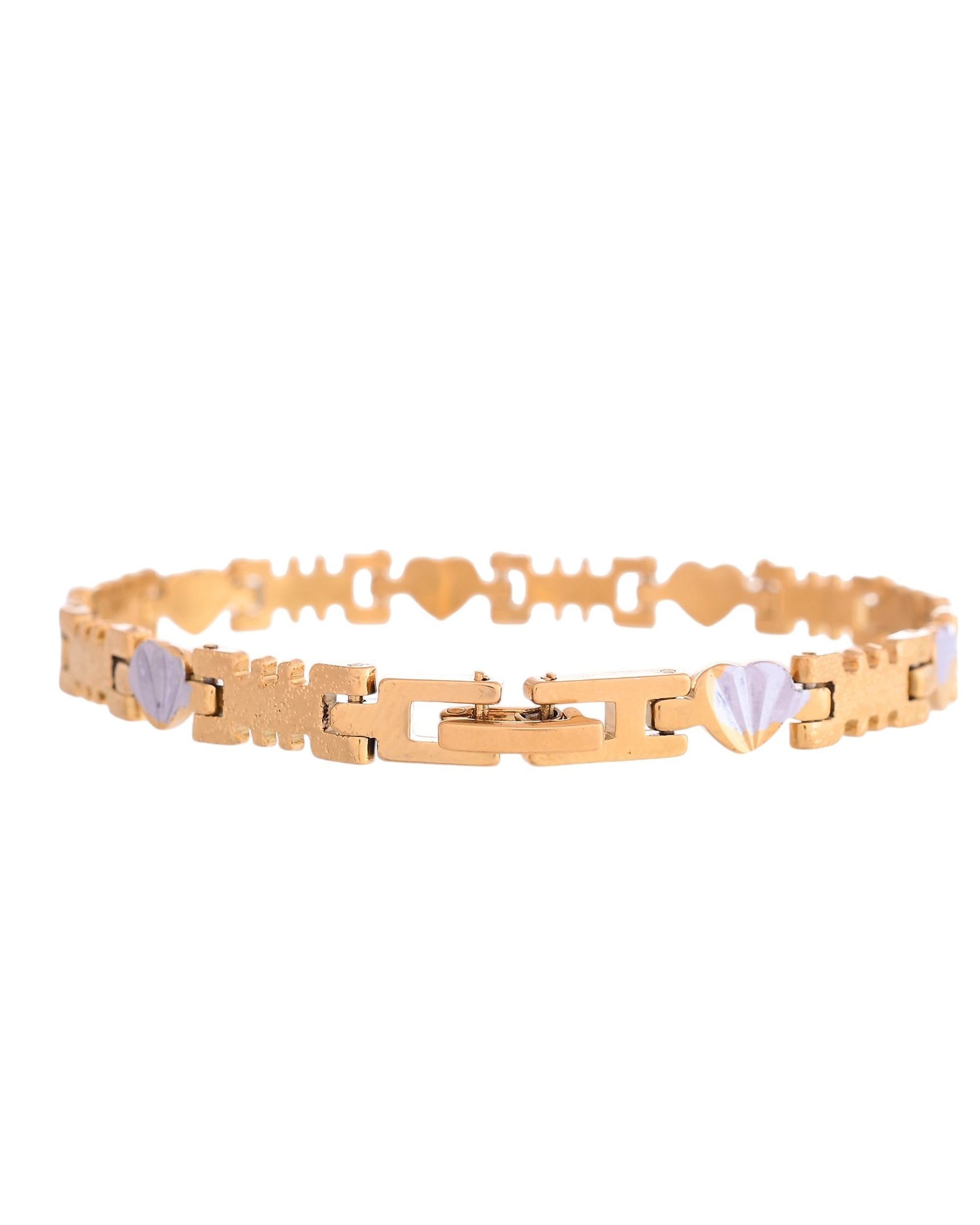 VOJ Gold And Silver Toned Stainless Steel Designer Bracelet For Men VOJ (Valley Of Jewellery)