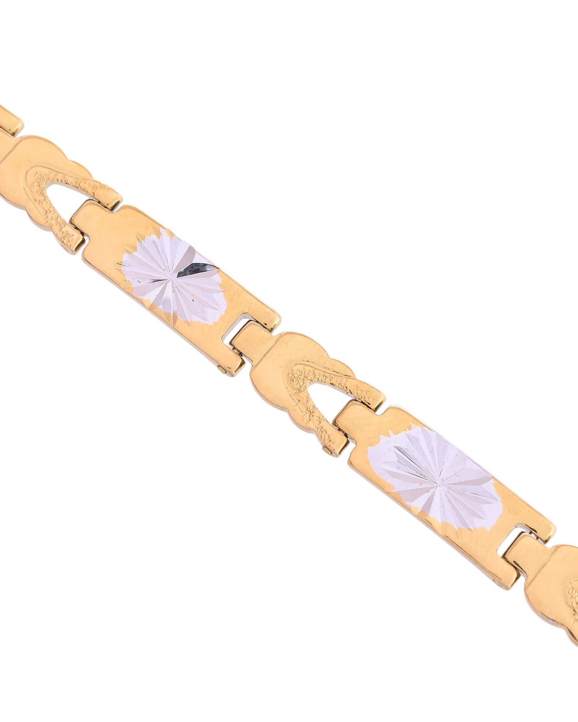 VOJ Double Toned Textural Designer Bracelet For Men VOJ (Valley Of Jewellery)